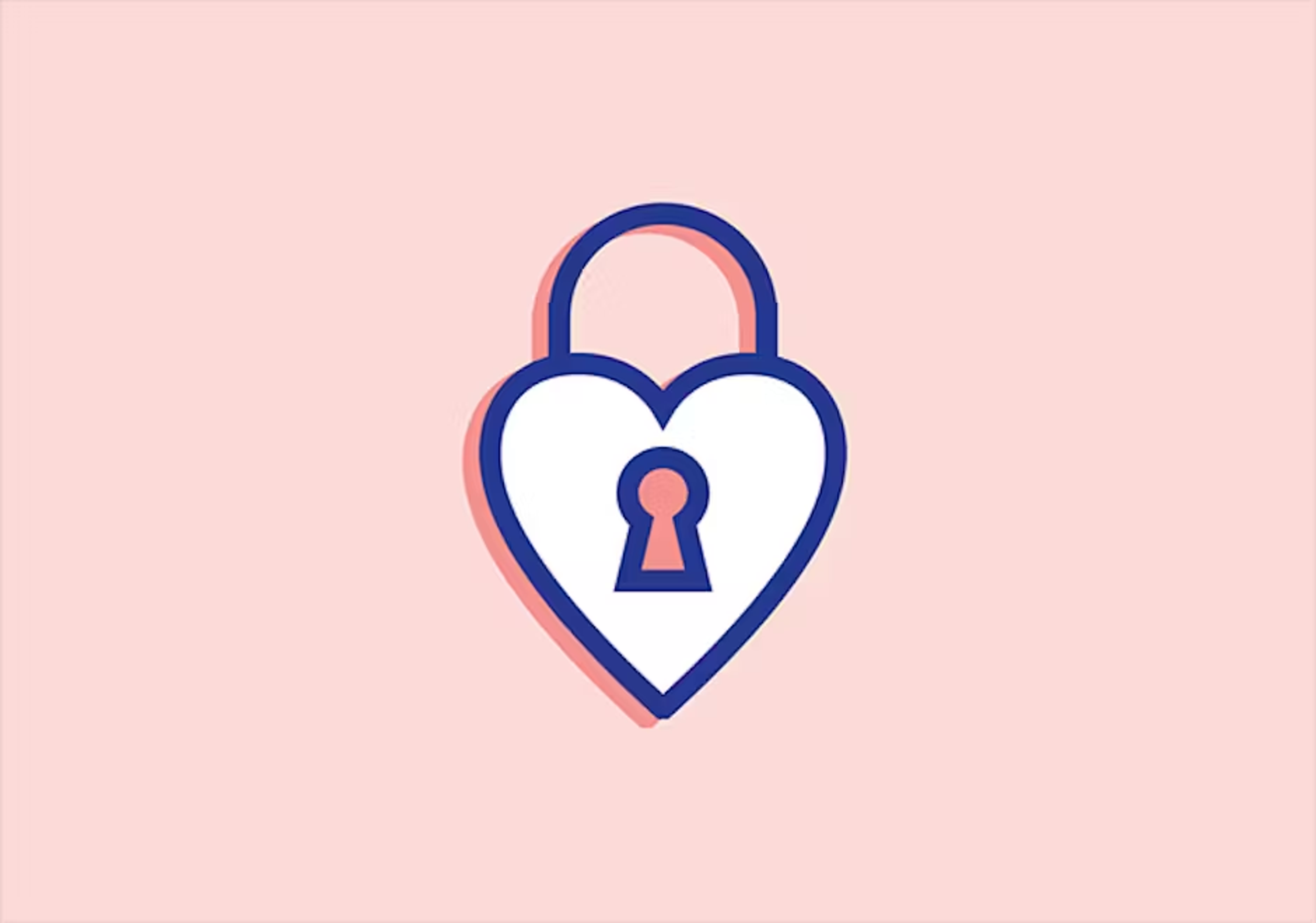 a heart shaped padlock with a keyhole on a pink background