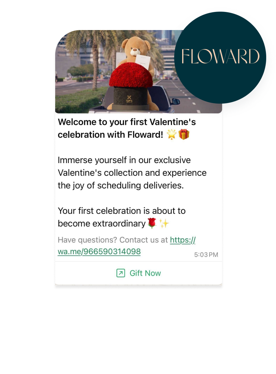 a welcome to your first valentine 's celebration with floward advertisement