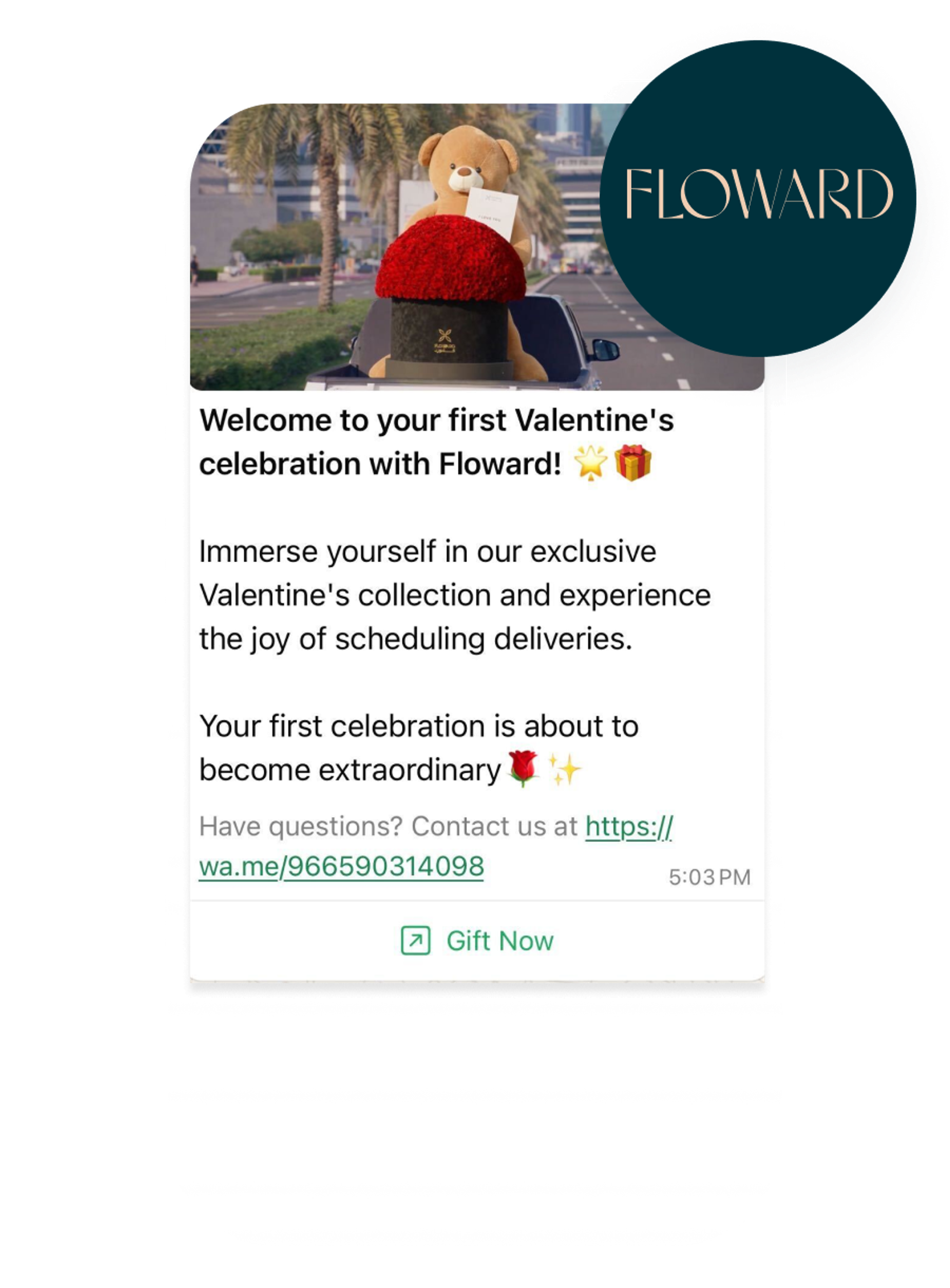 a welcome to your first valentine 's celebration with floward advertisement