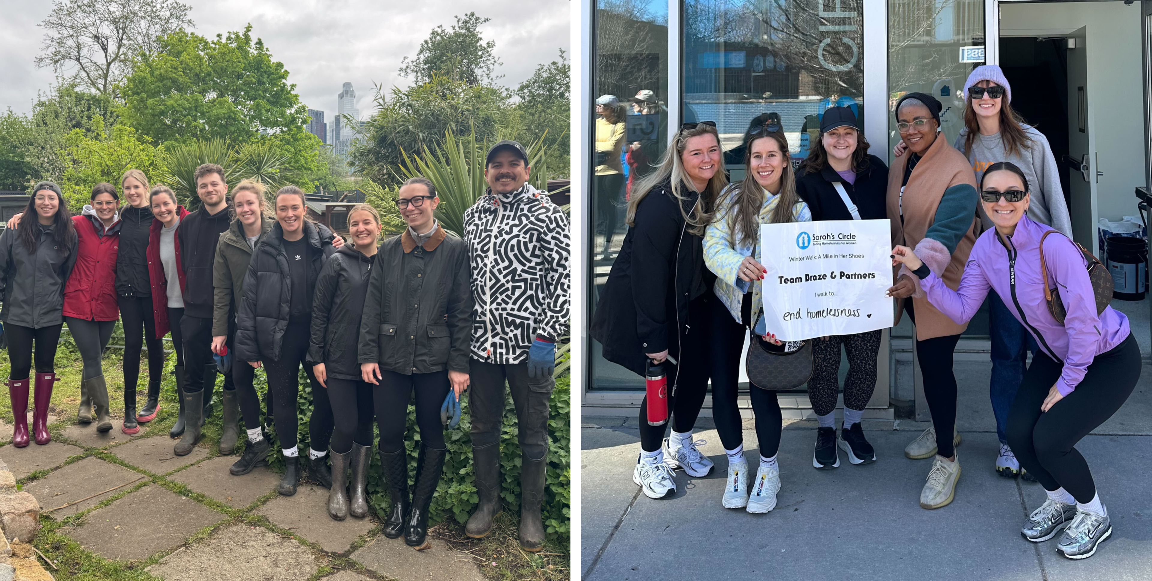 Braze volunteers at two different projects.