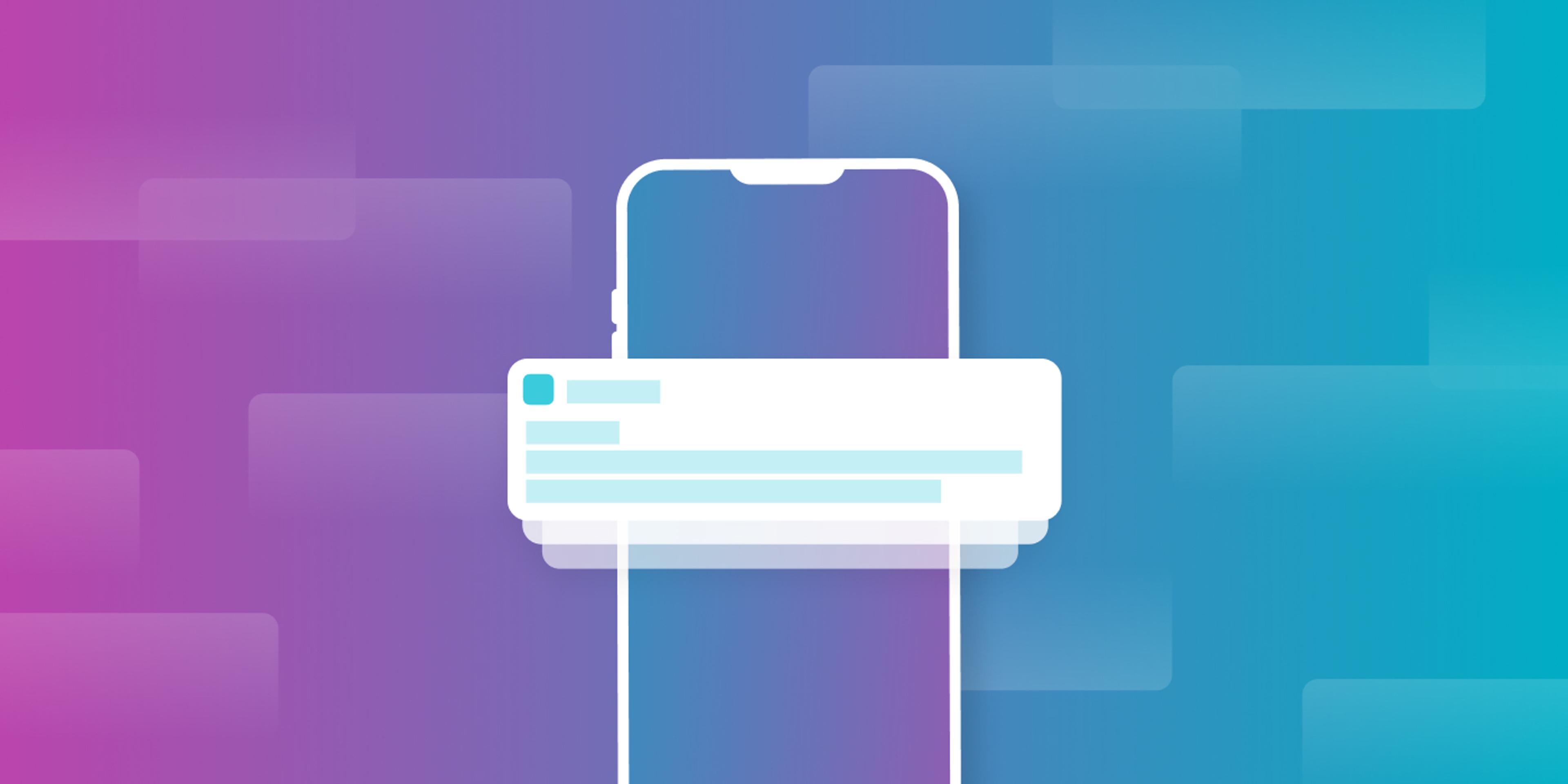 Illustration of a smartphone with a notification banner.