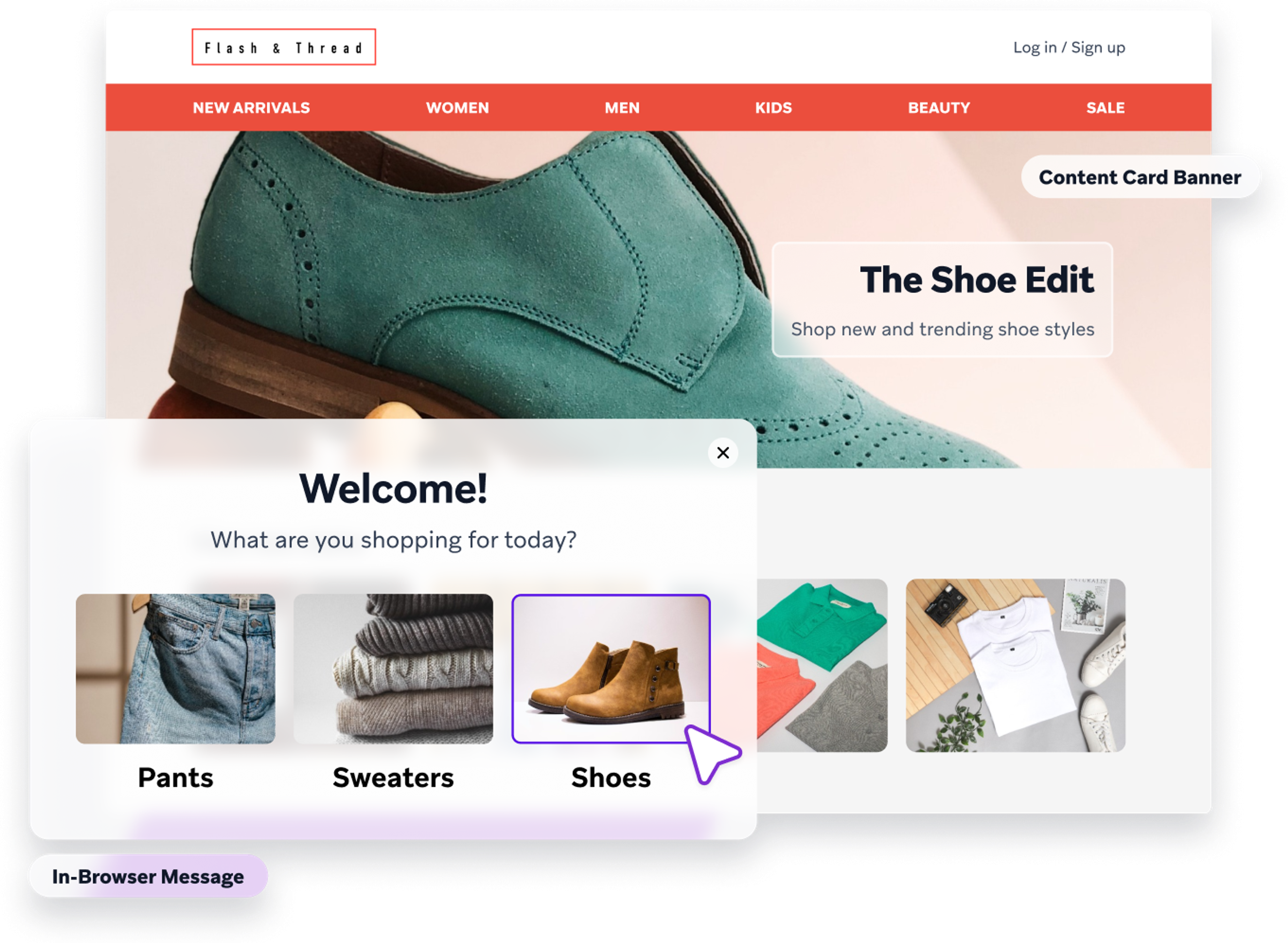 a screenshot of a web page for flash & thread