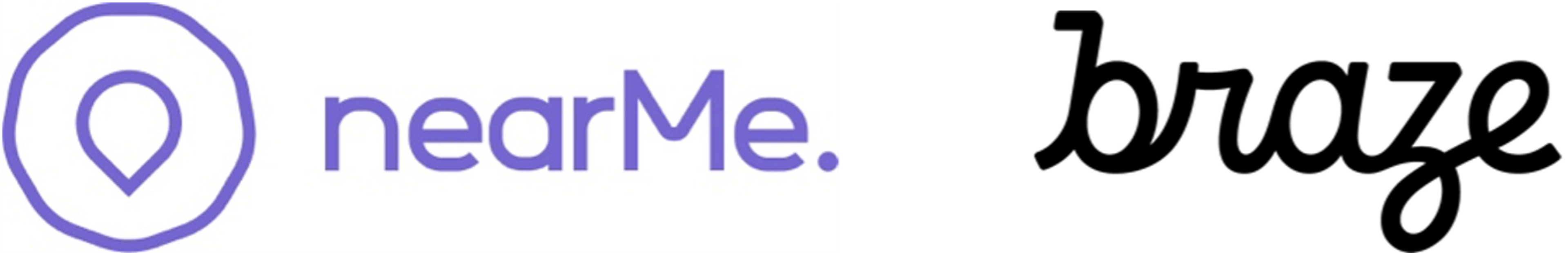 nearMeのロゴが表示されています。紫色の文字で「nearMe」と書かれています。