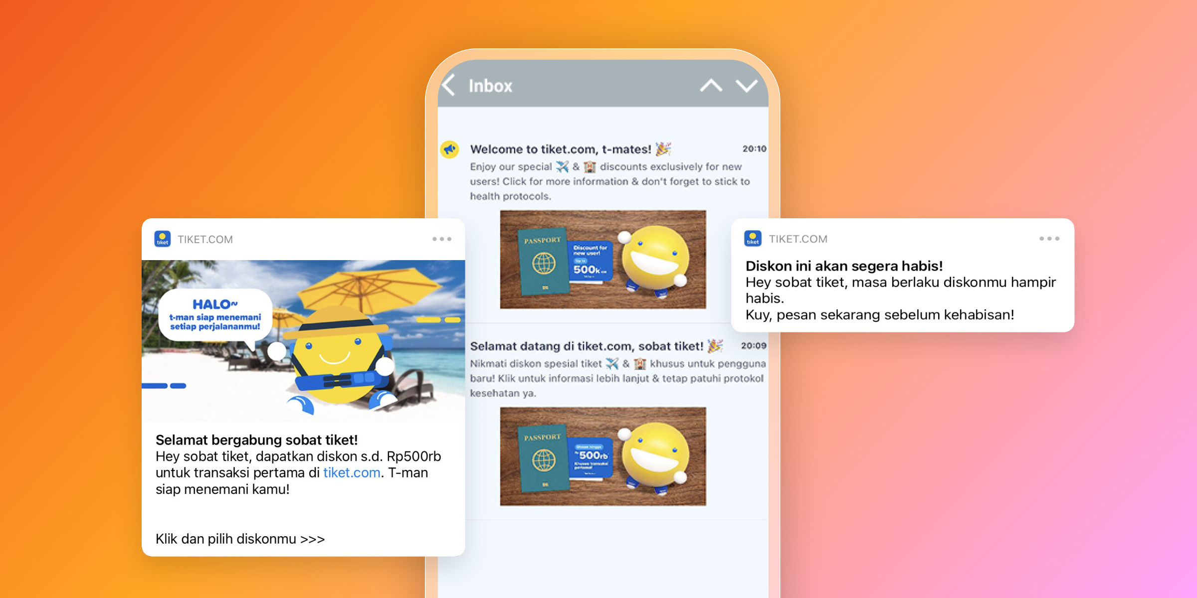 Messages from tiket.com