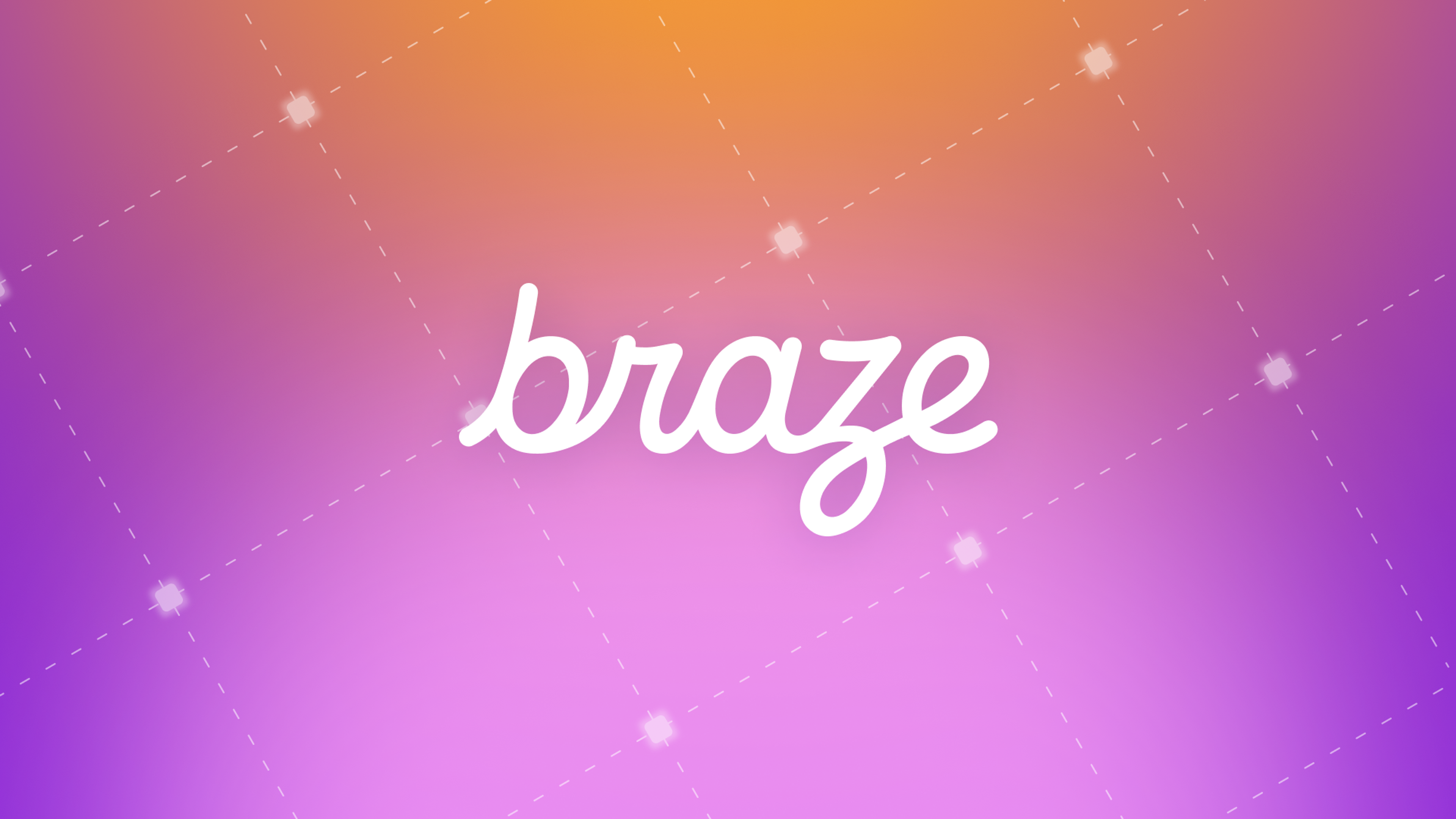the word braze is on a purple background