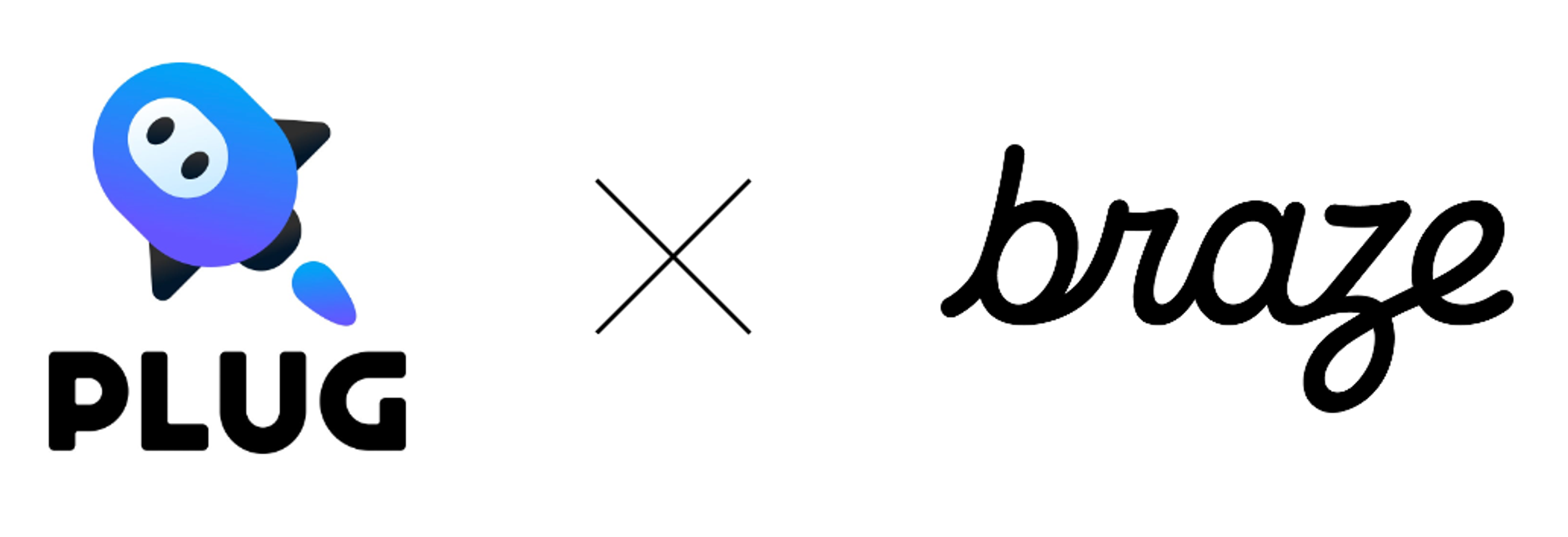 plug and braze logos on a white background
