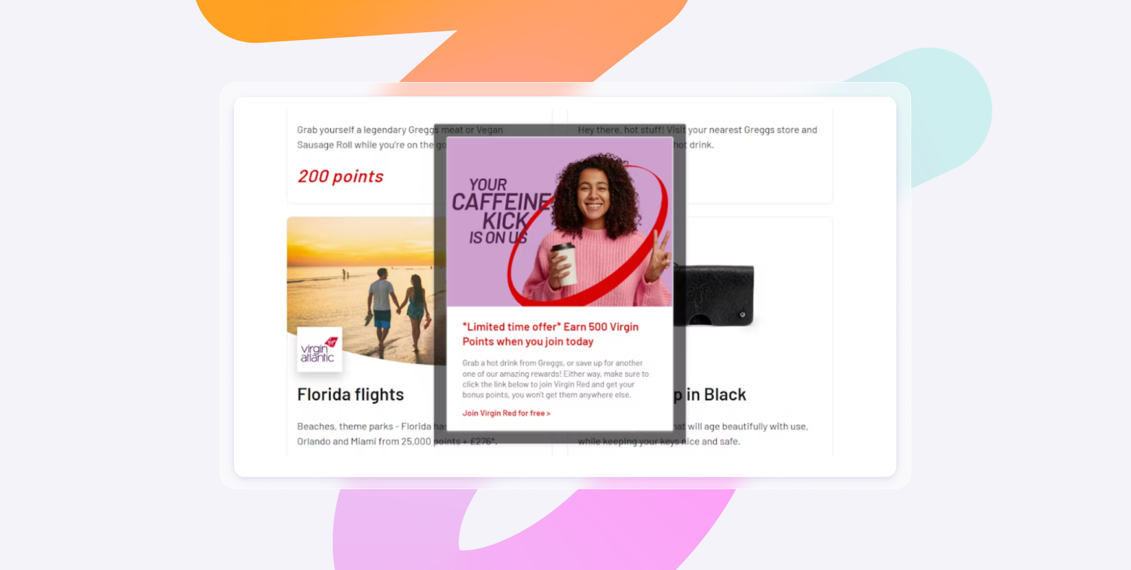 un message de Virgin Red sur son programme de fidélité