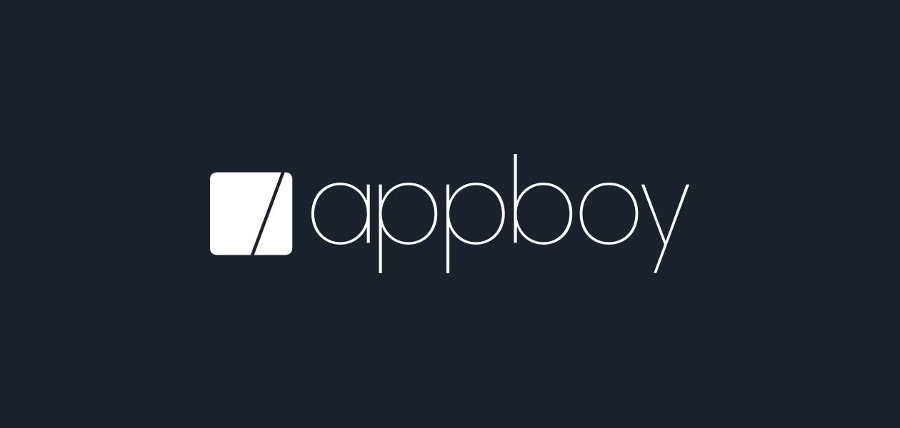 Logo of Appboy, featuring the word "appboy" in a modern font on a dark background.
