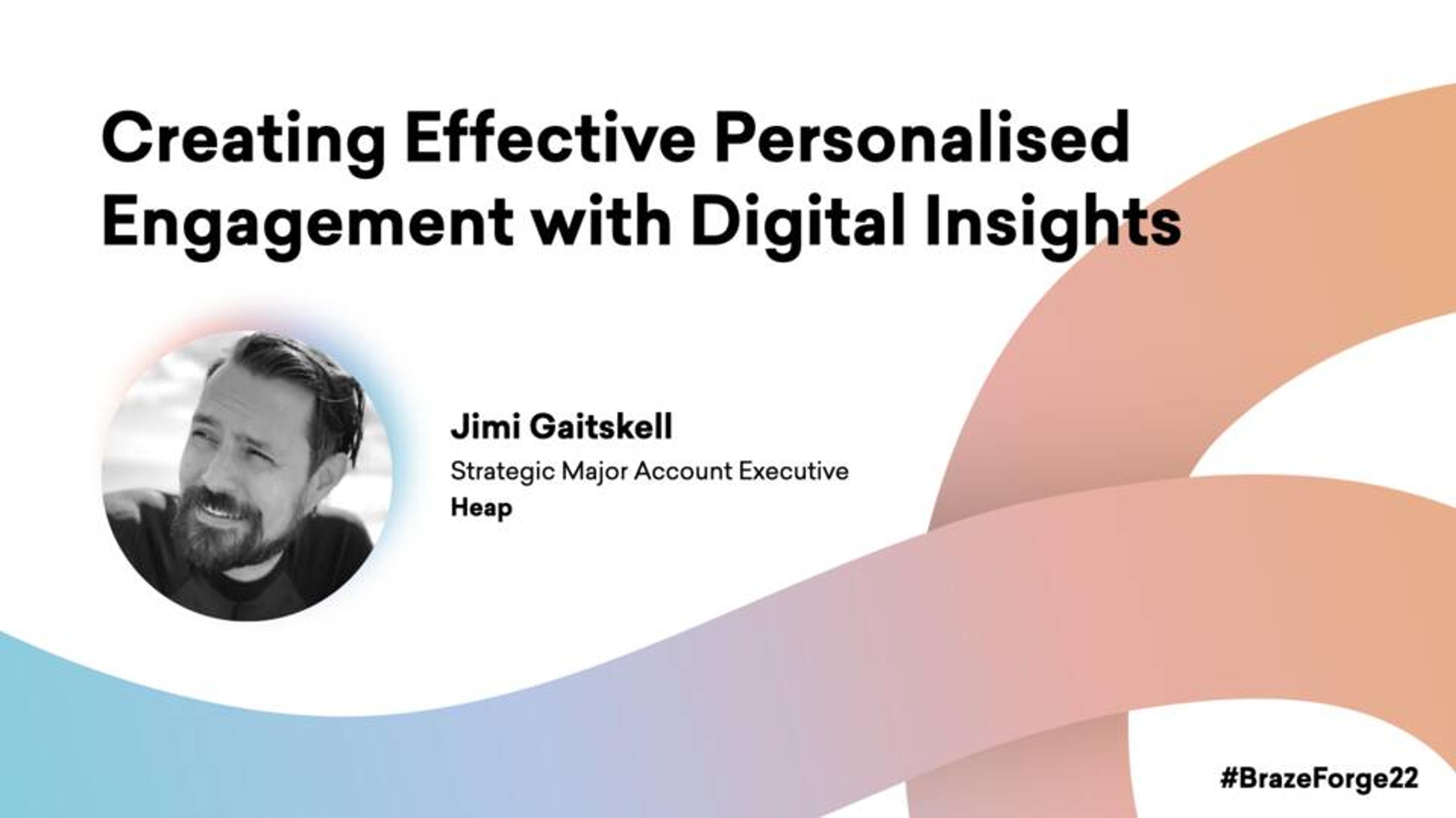 a black and white photo of a man with a beard and the words `` creating effective personalised engagement with digital insights '' .