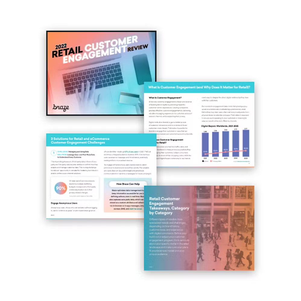 a braze retail inspiration guide with 30+ customizable campaigns that have been leveraged by the world 's savliest brands