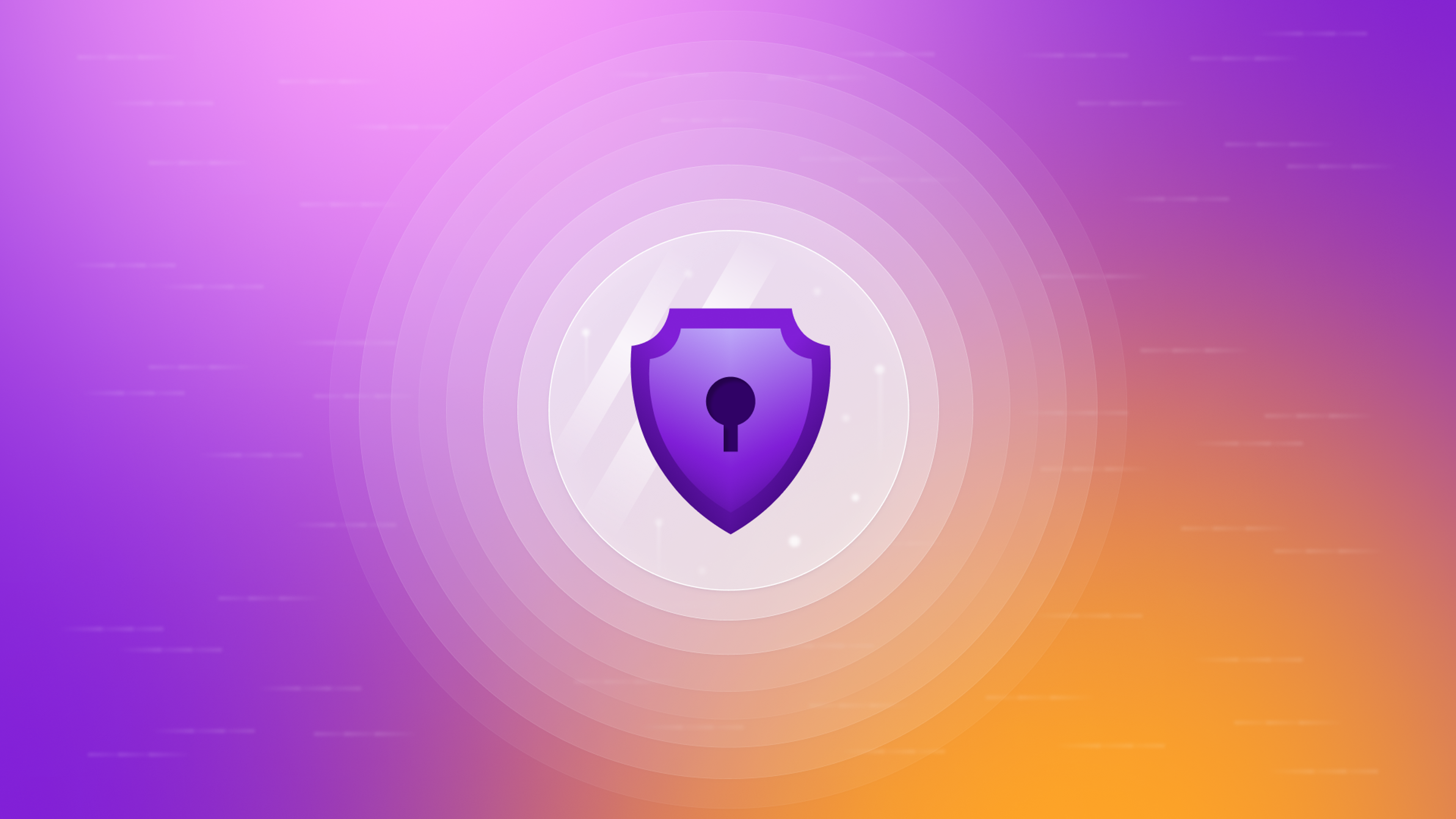 a purple shield with a keyhole in the middle