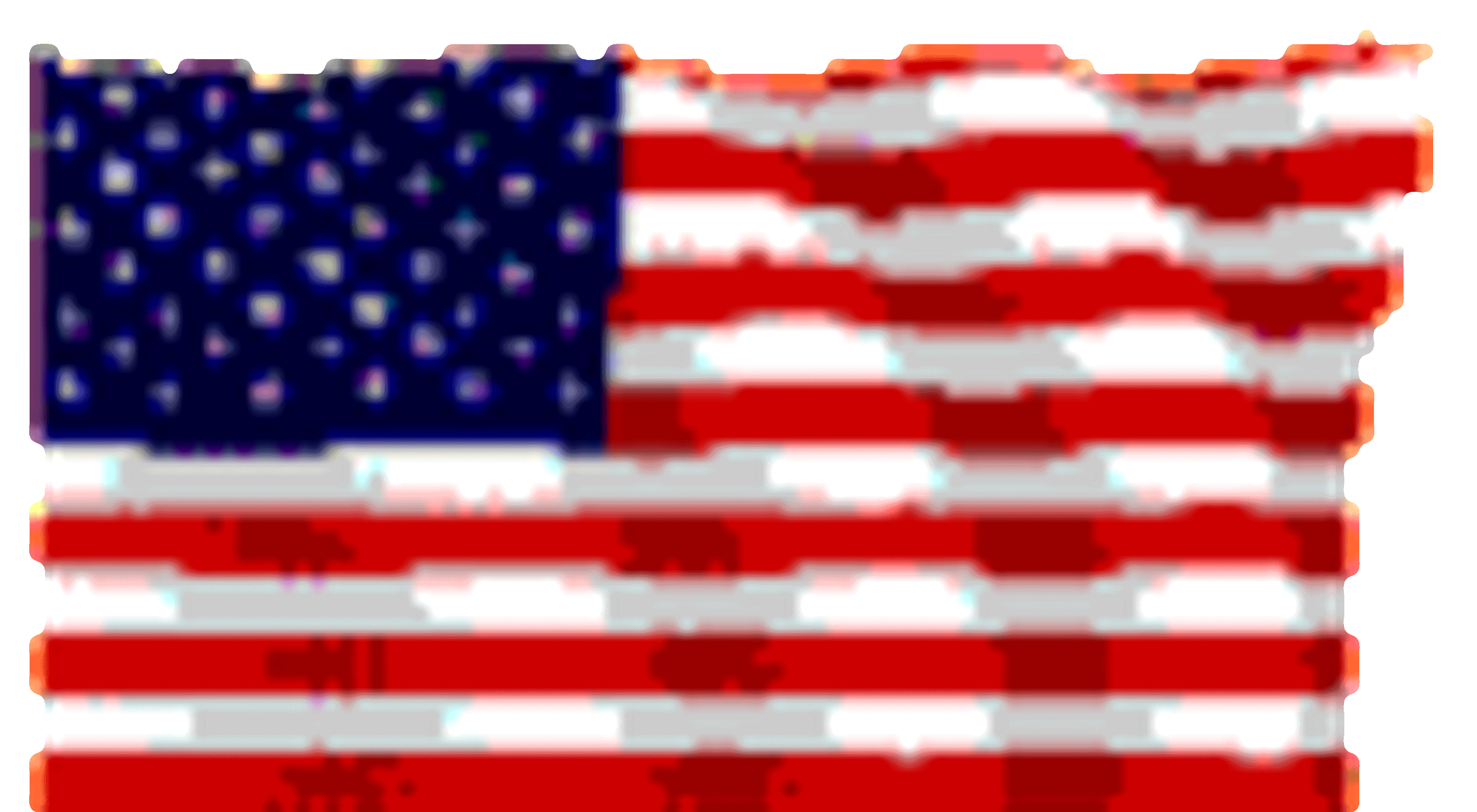 An American flag with red and white stripes and a blue field of stars. The flag appears to be waving.