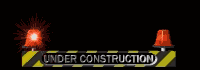Animated graphic of a construction sign with flashing lights, indicating that an area is under construction.