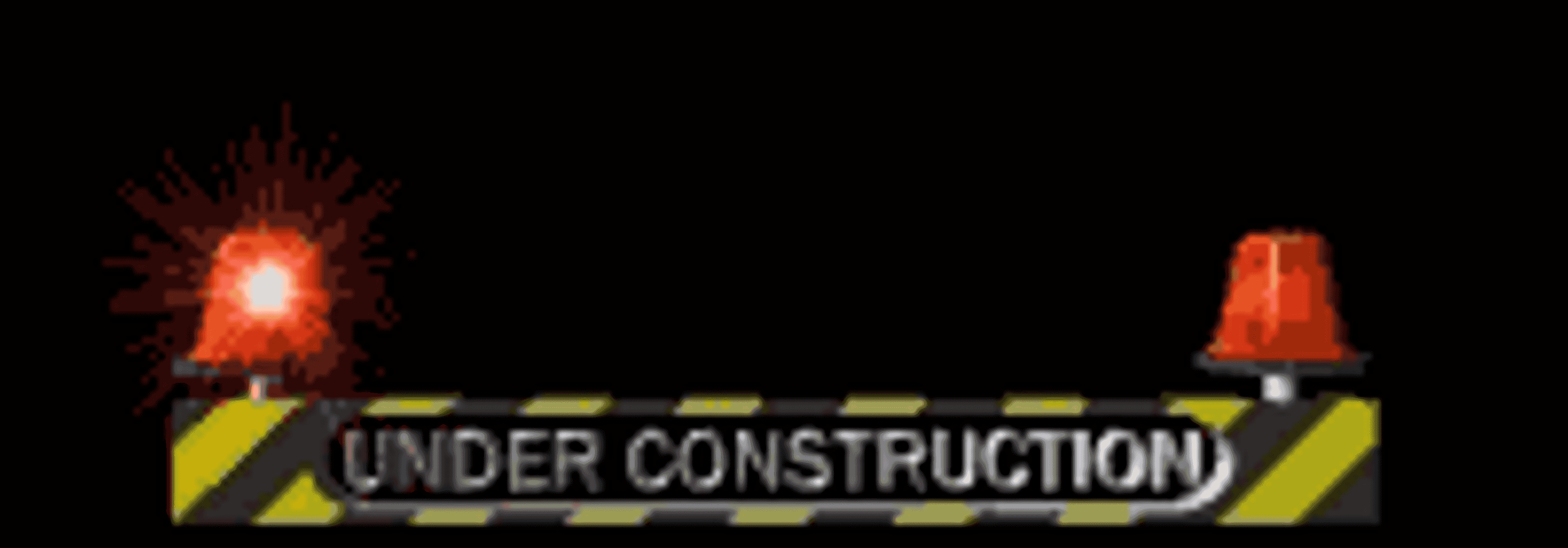 Animated graphic of a construction sign with flashing lights, indicating that an area is under construction.