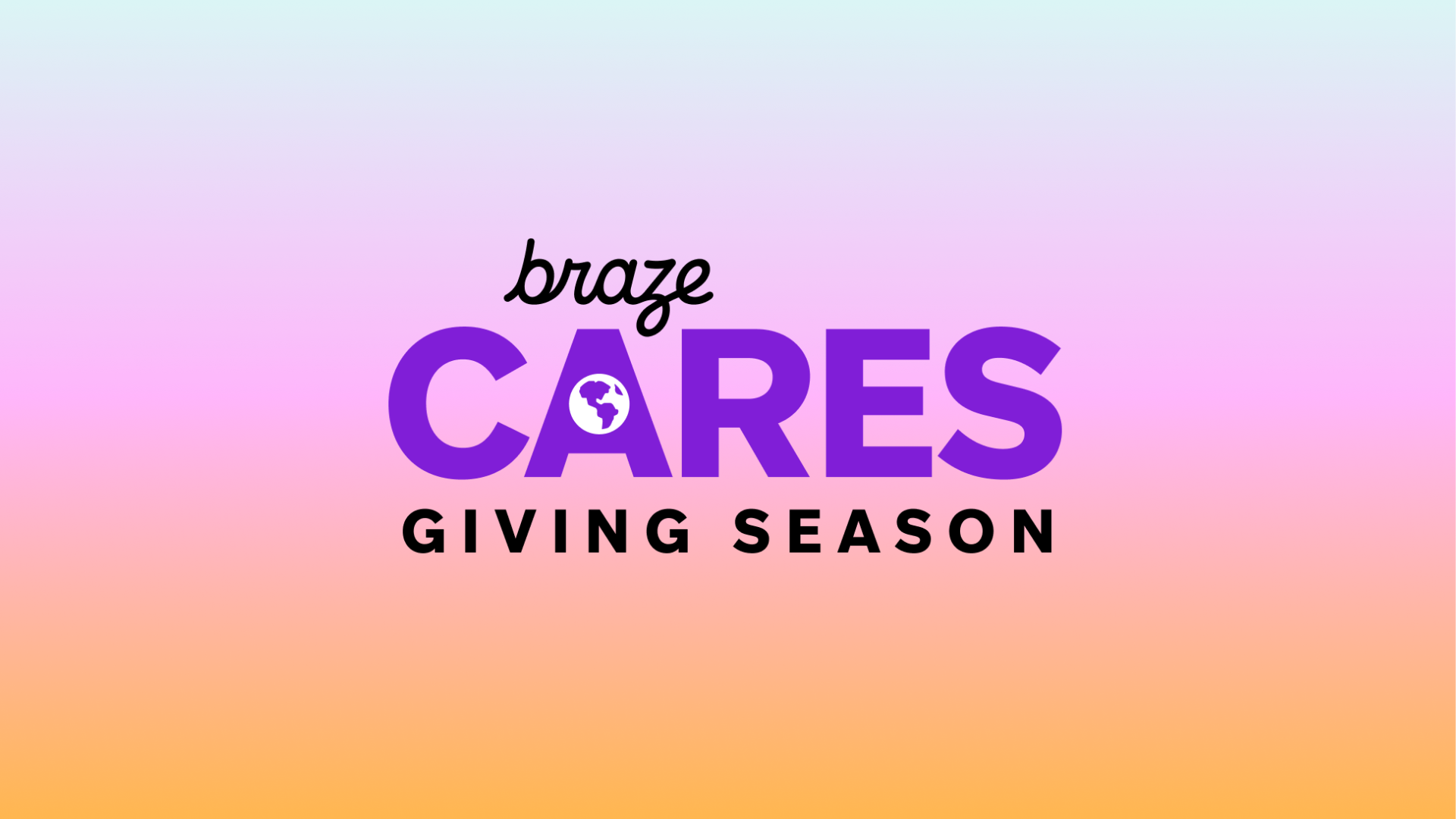 a logo for braze cares giving season