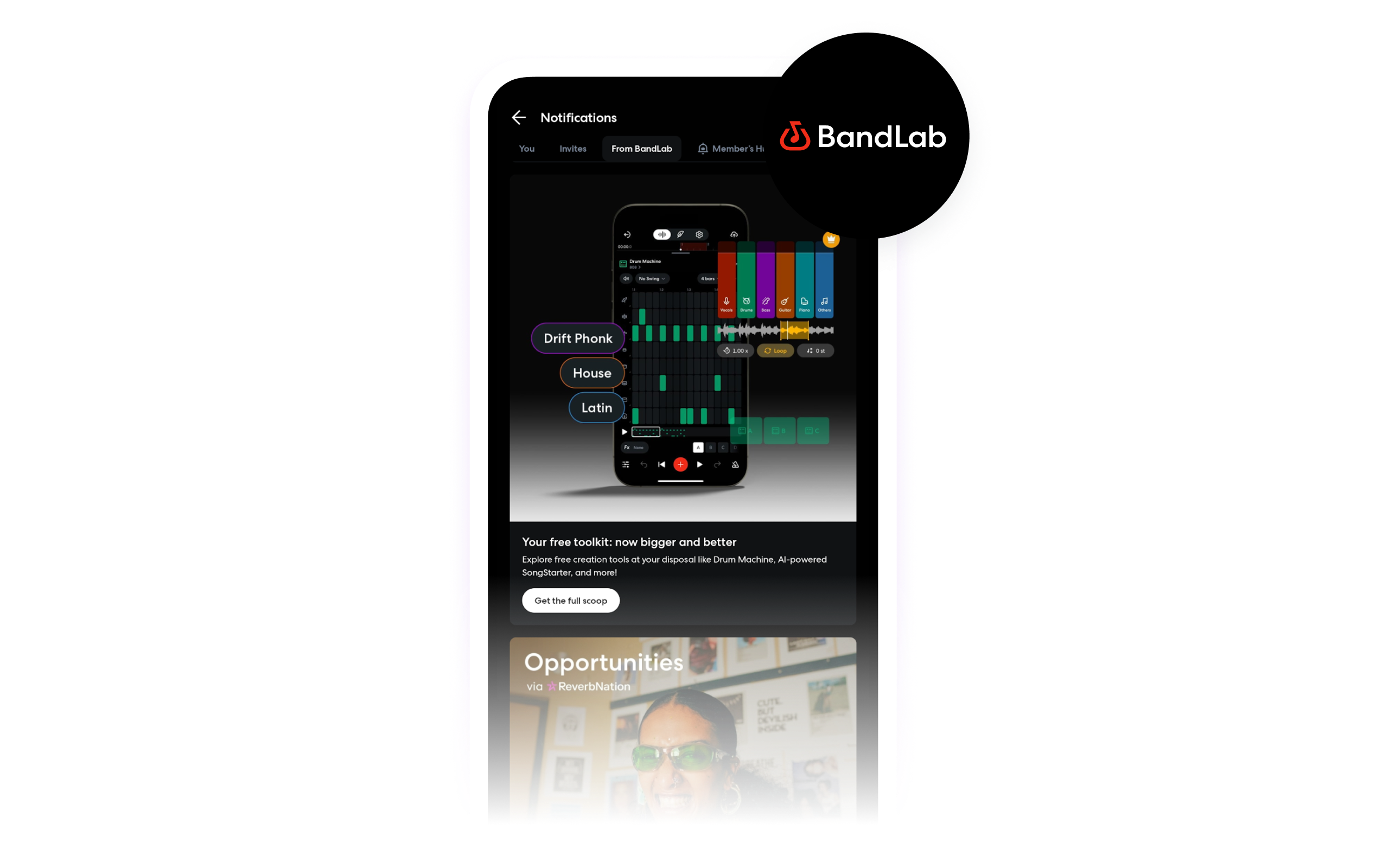 image of bandlab screen