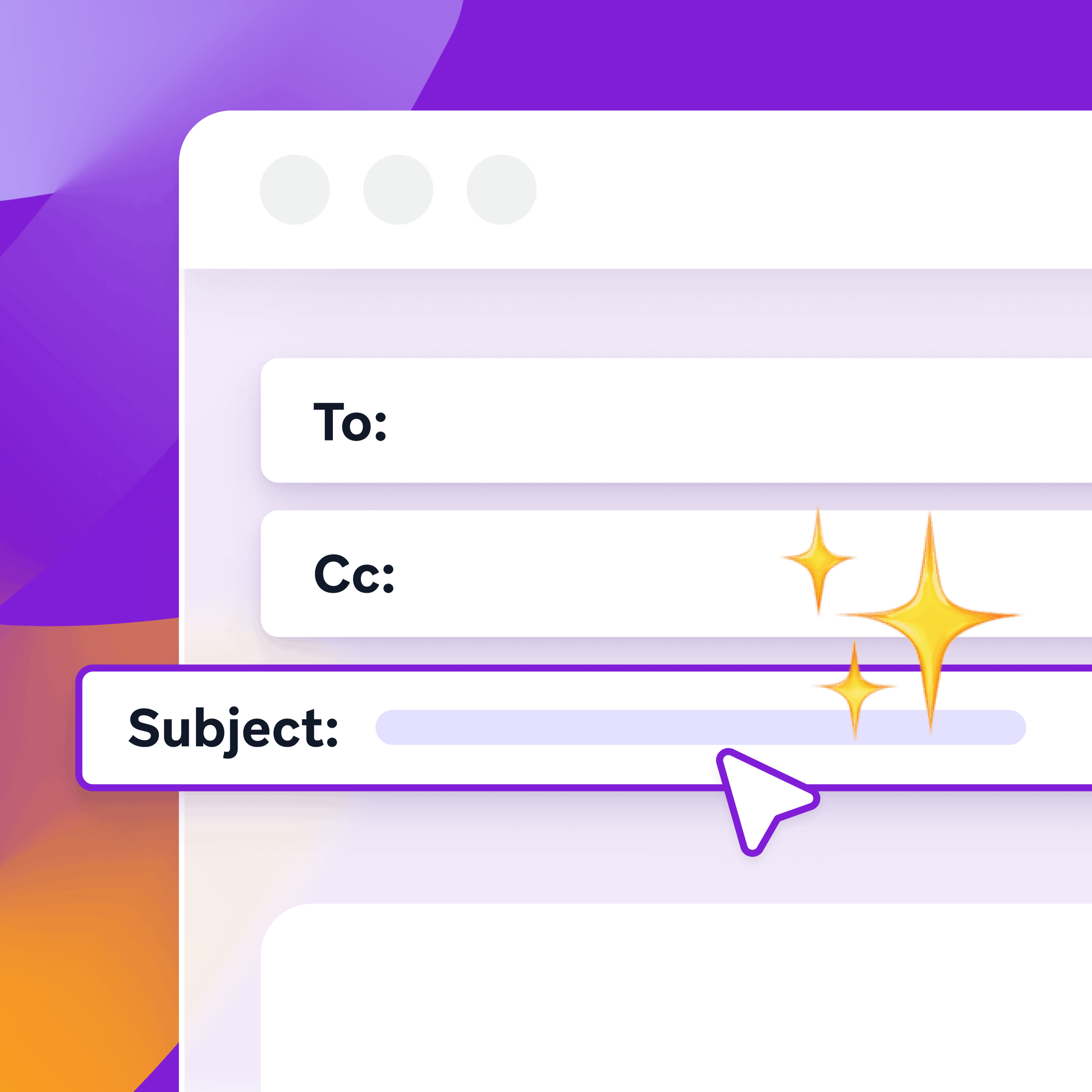 A computer screen highlighting an email subject line