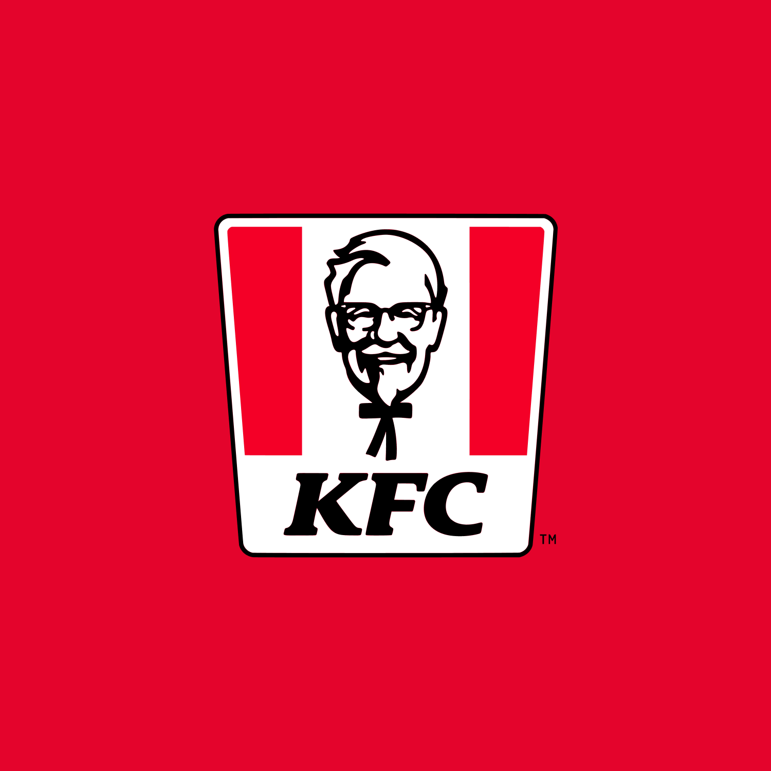 The KFC logo features a stylized image of Colonel Sanders against a red background. The logo includes the letters "KFC" in bold white text.