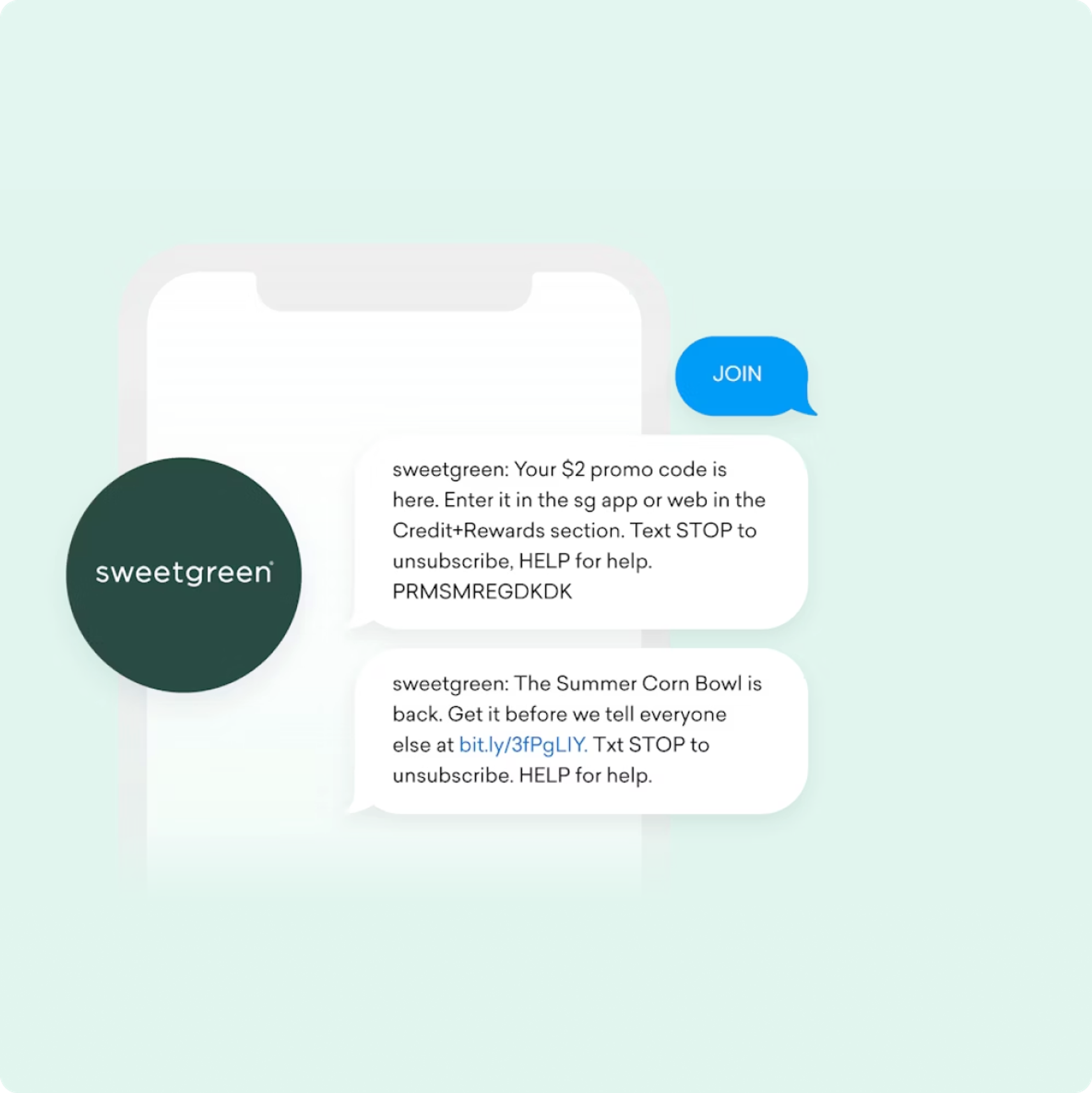 a phone with a sweetgreen logo on it