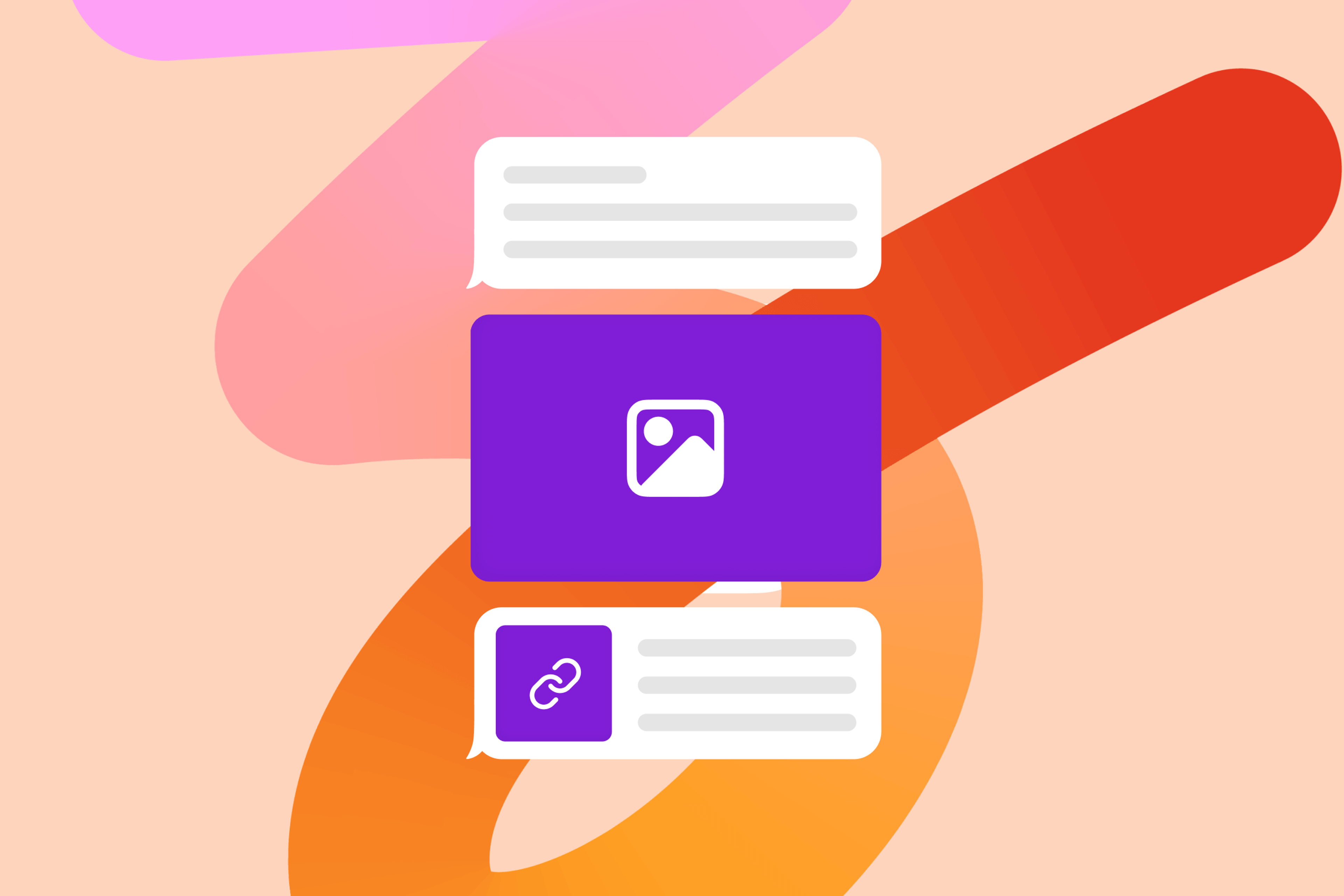 a purple box with a picture and a link on it