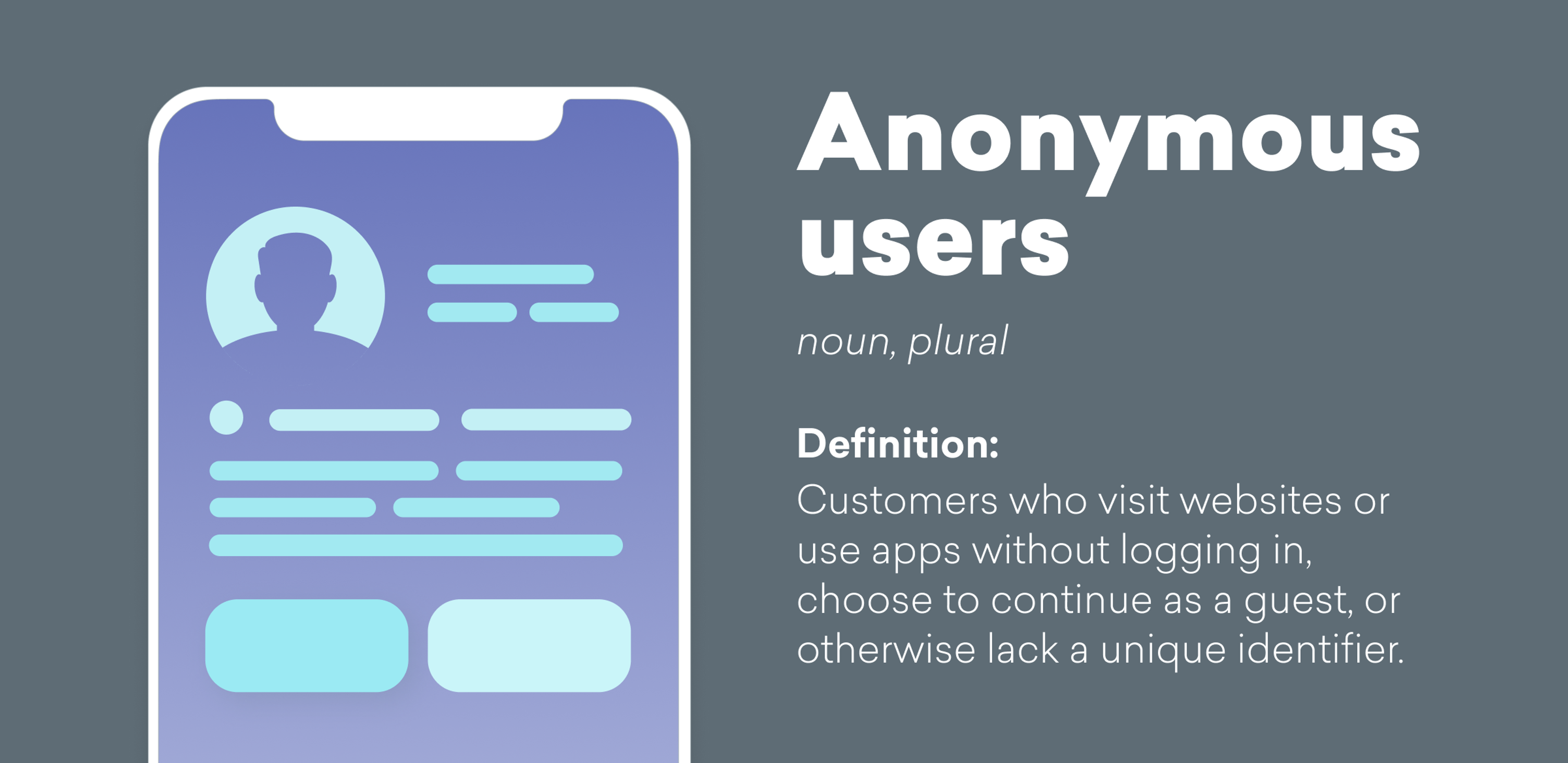 an illustration of a phone with the words anonymous users 