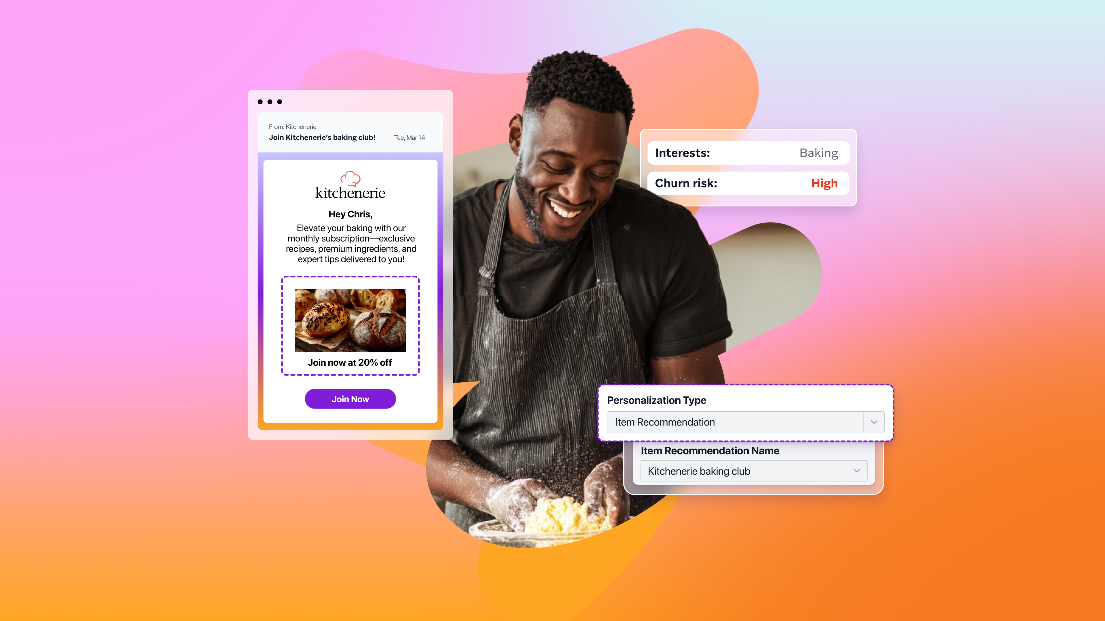 a man is smiling in front of a sign that says kitchenette