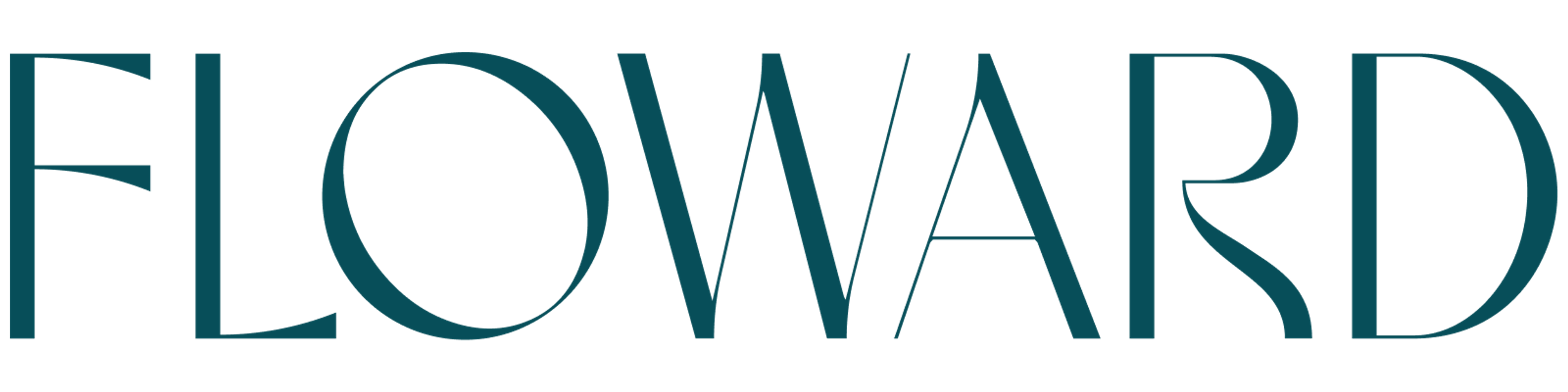 The word "FLOWARD" in a stylized font. The letters are in a dark teal color.