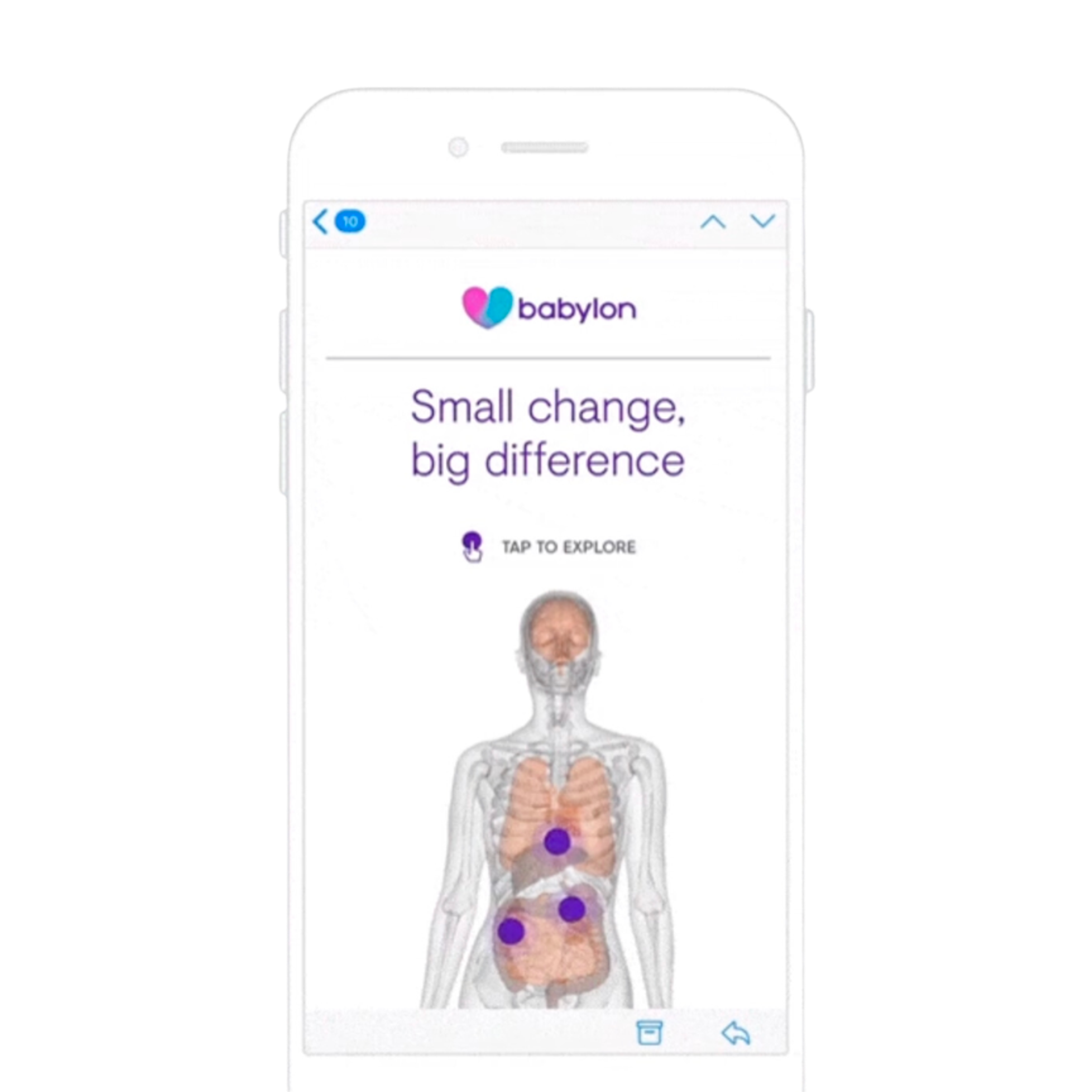 a phone with a babylon app on it