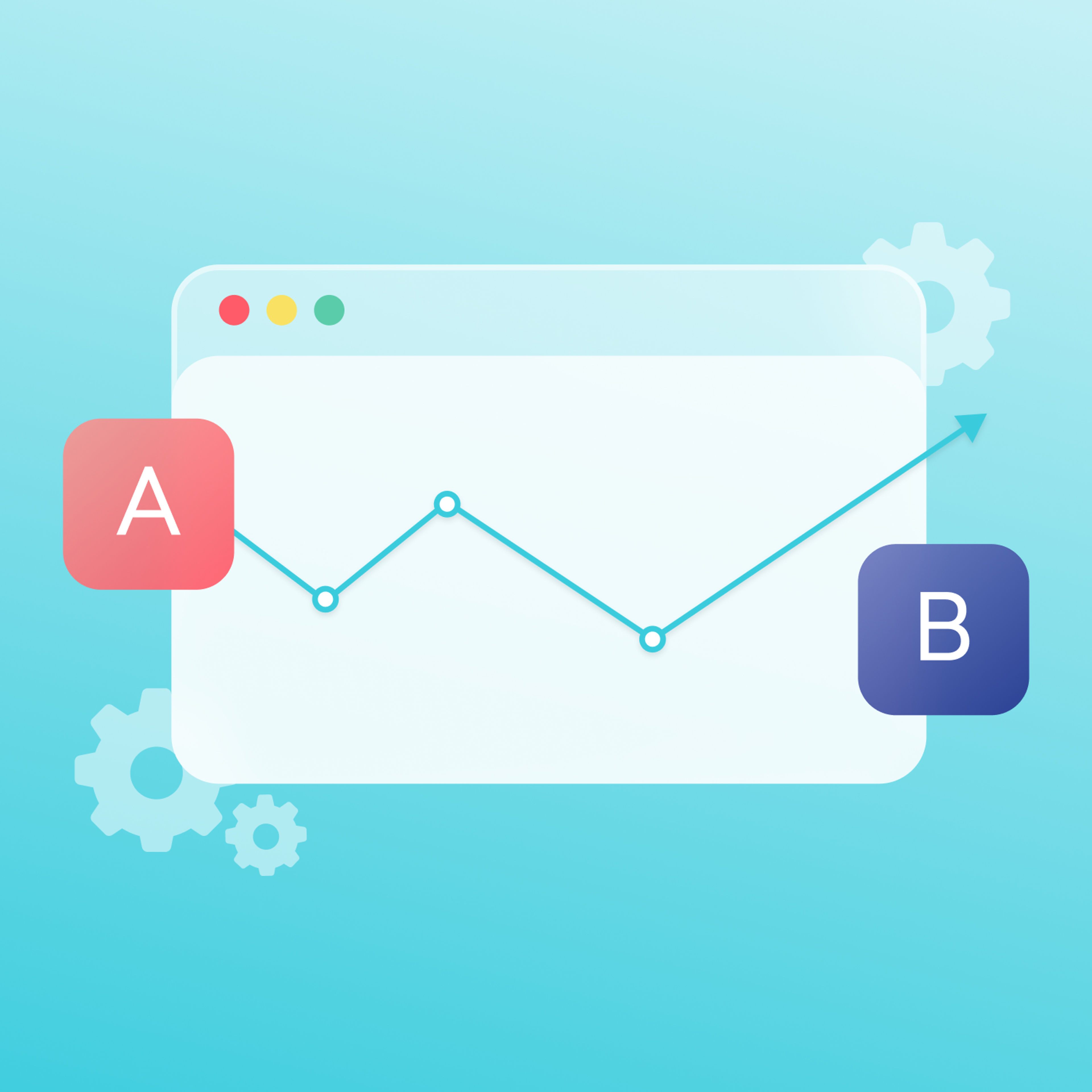 a line graph with the letters a and b on it