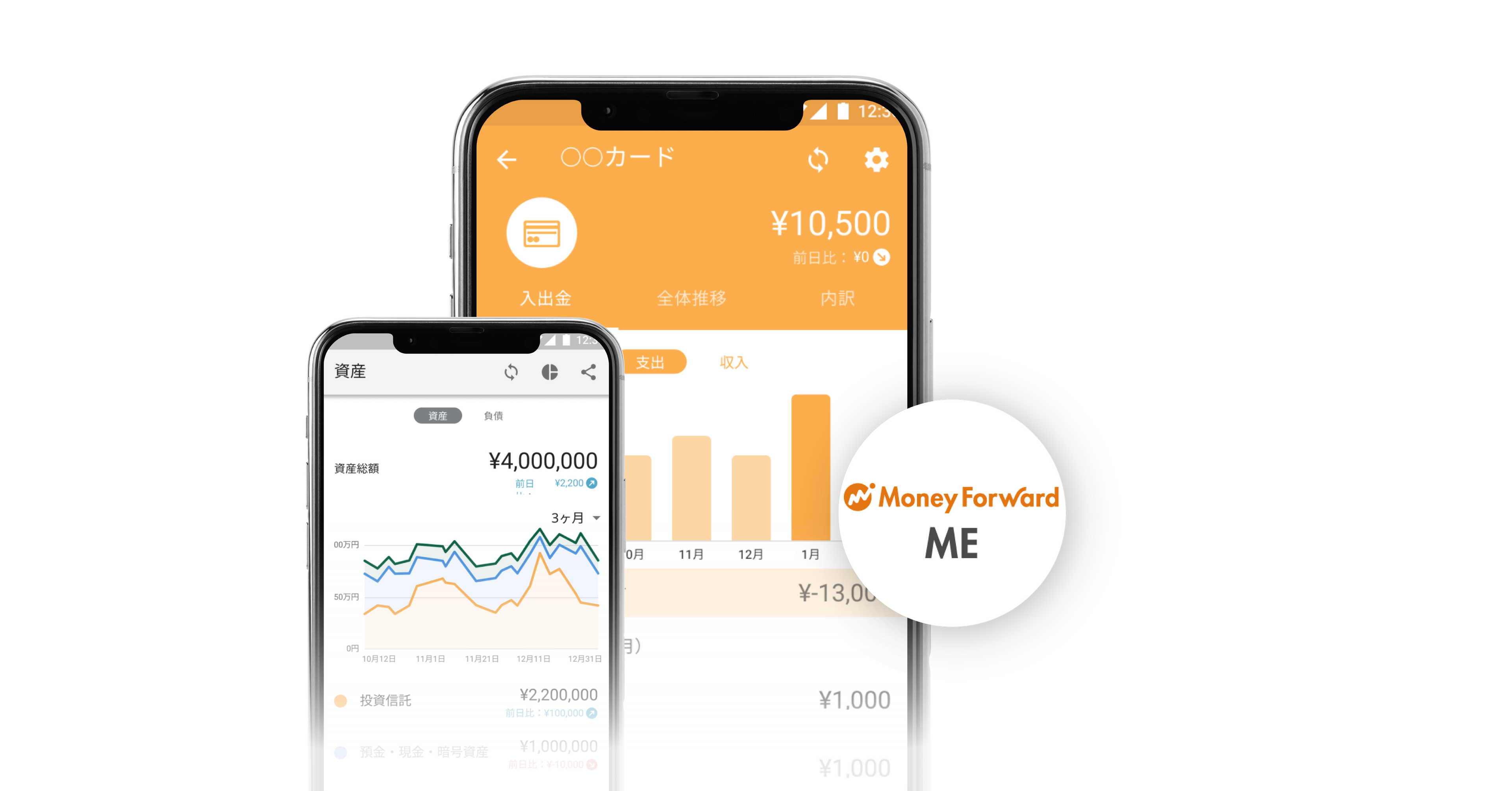 a phone with a money forward app on it