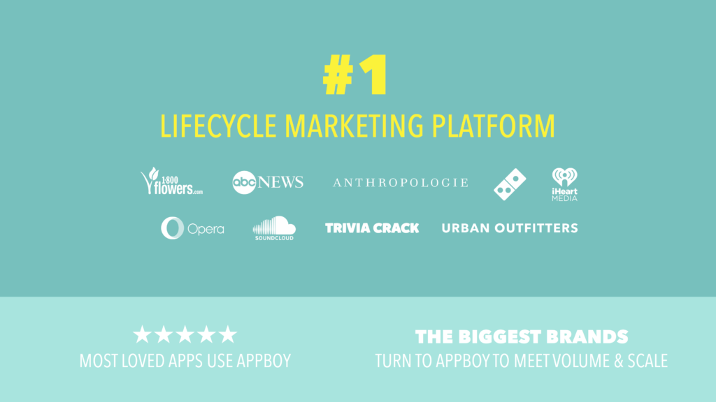 A graphic highlighting a company as the "#1 Lifecycle Marketing Platform," featuring logos of various brands and a star rating.