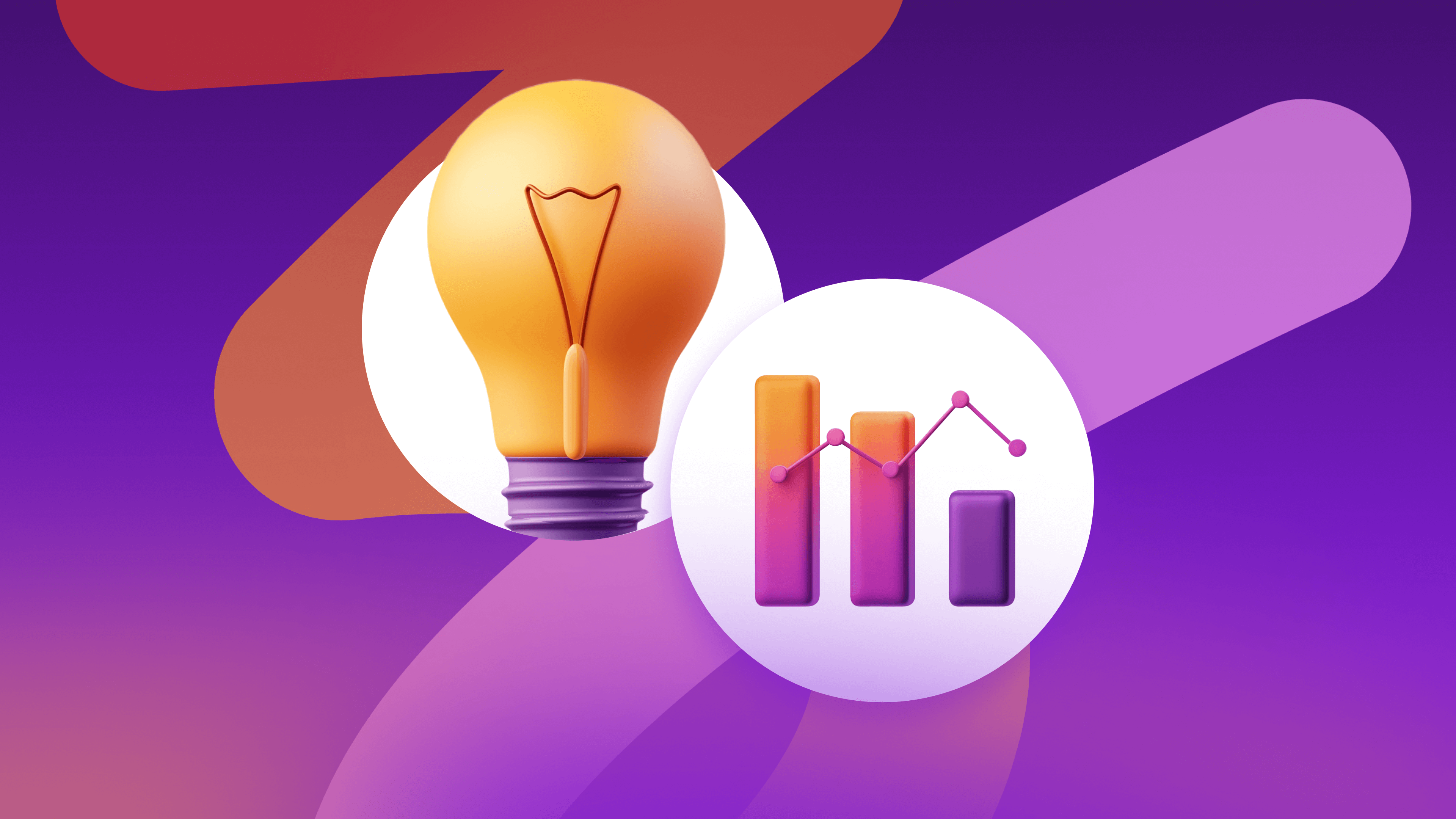 a light bulb and a graph on a purple background
