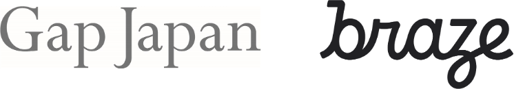 Gap JapanとBrazeのロゴが並んで表示されています。