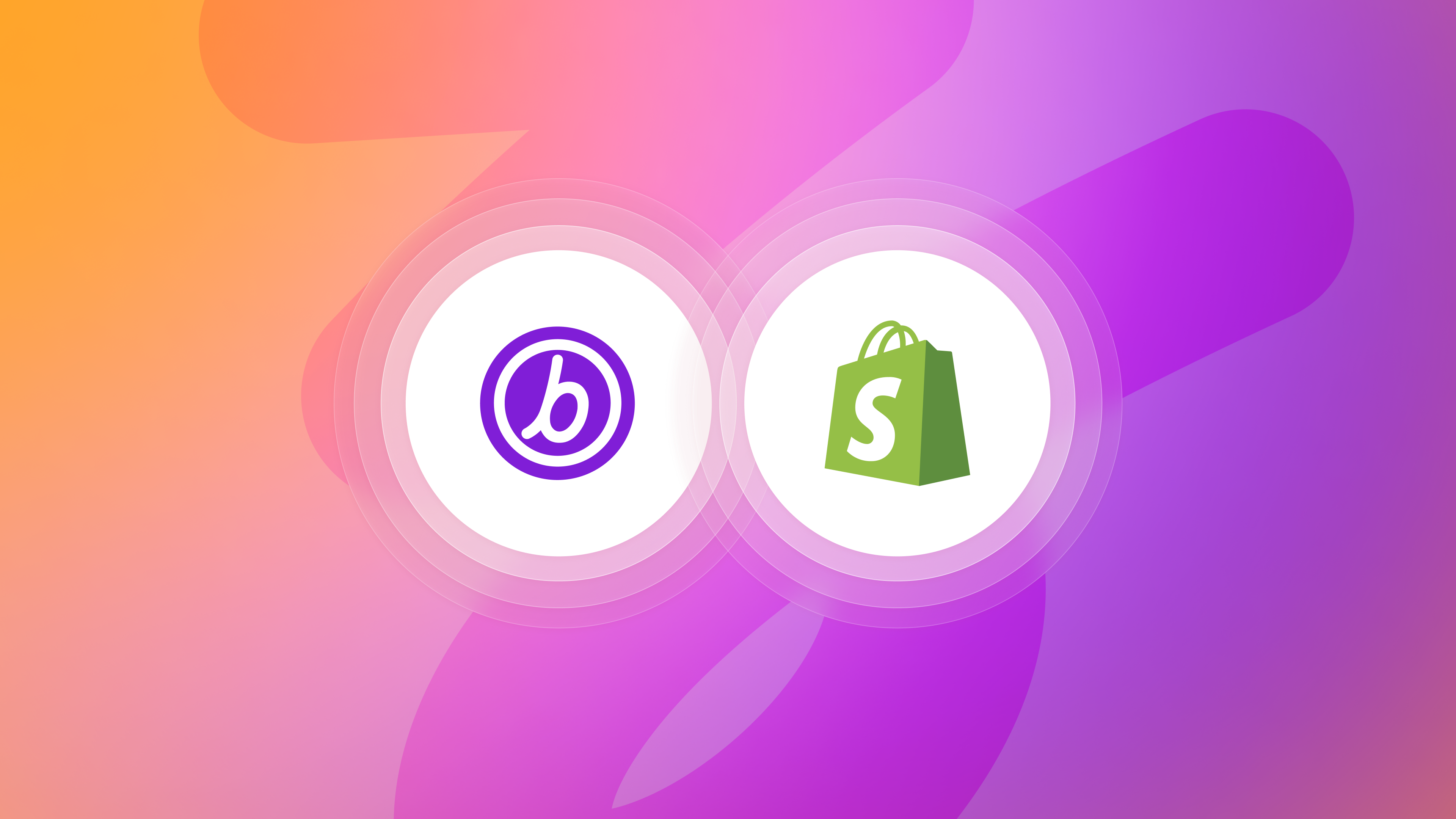Braze and Shopify logos on orange and purple background