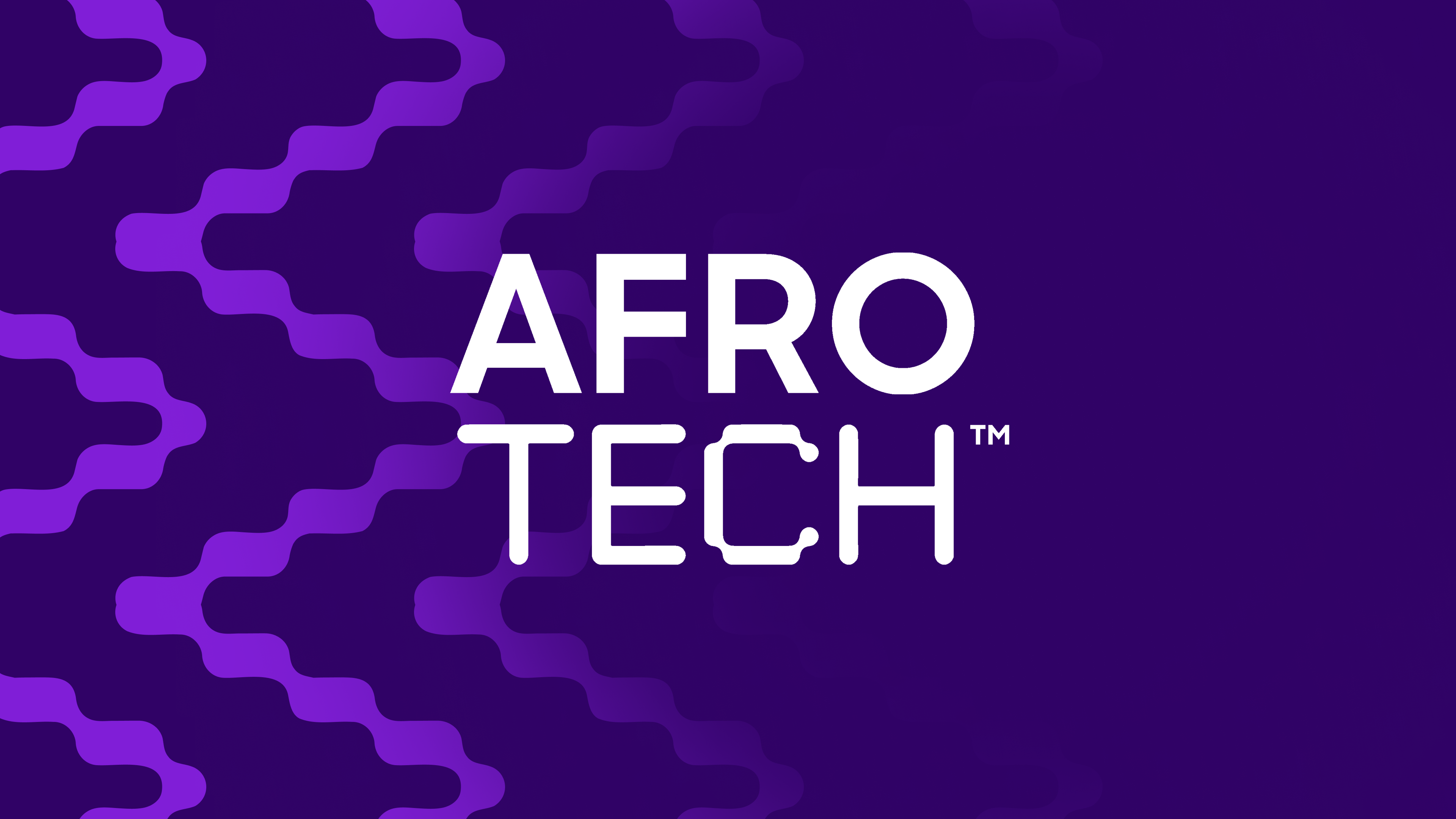 an afro tech logo on a purple background
