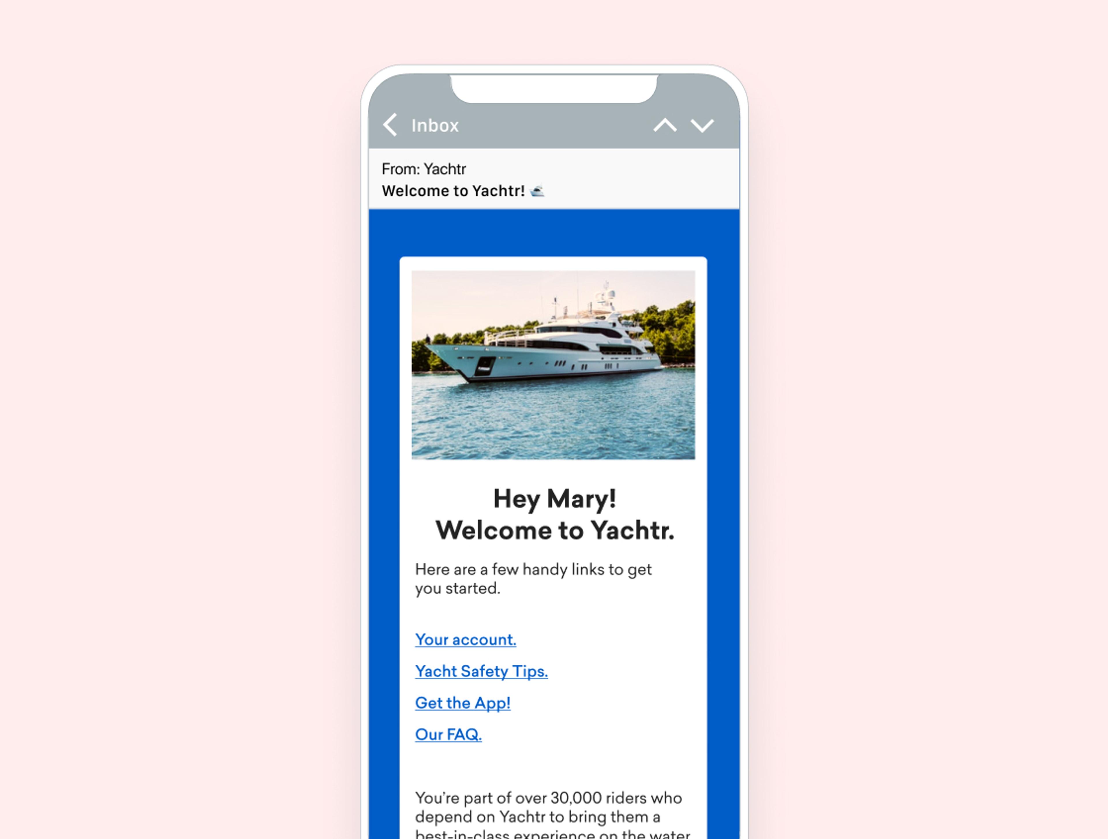 Welcome emails can be all the more effective if sent in real time, triggered by the activity of completing the sign-up process