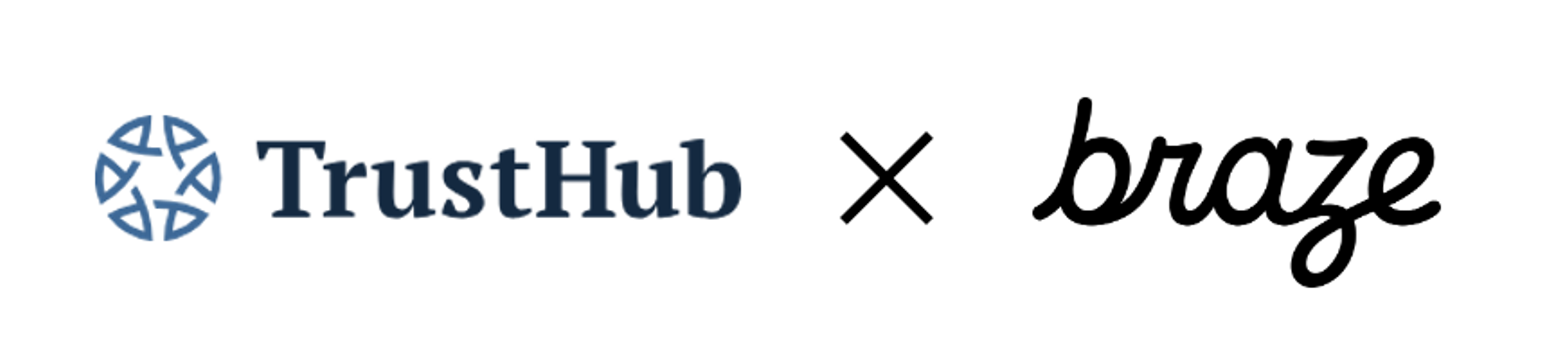a logo that says trusthub x braze on it