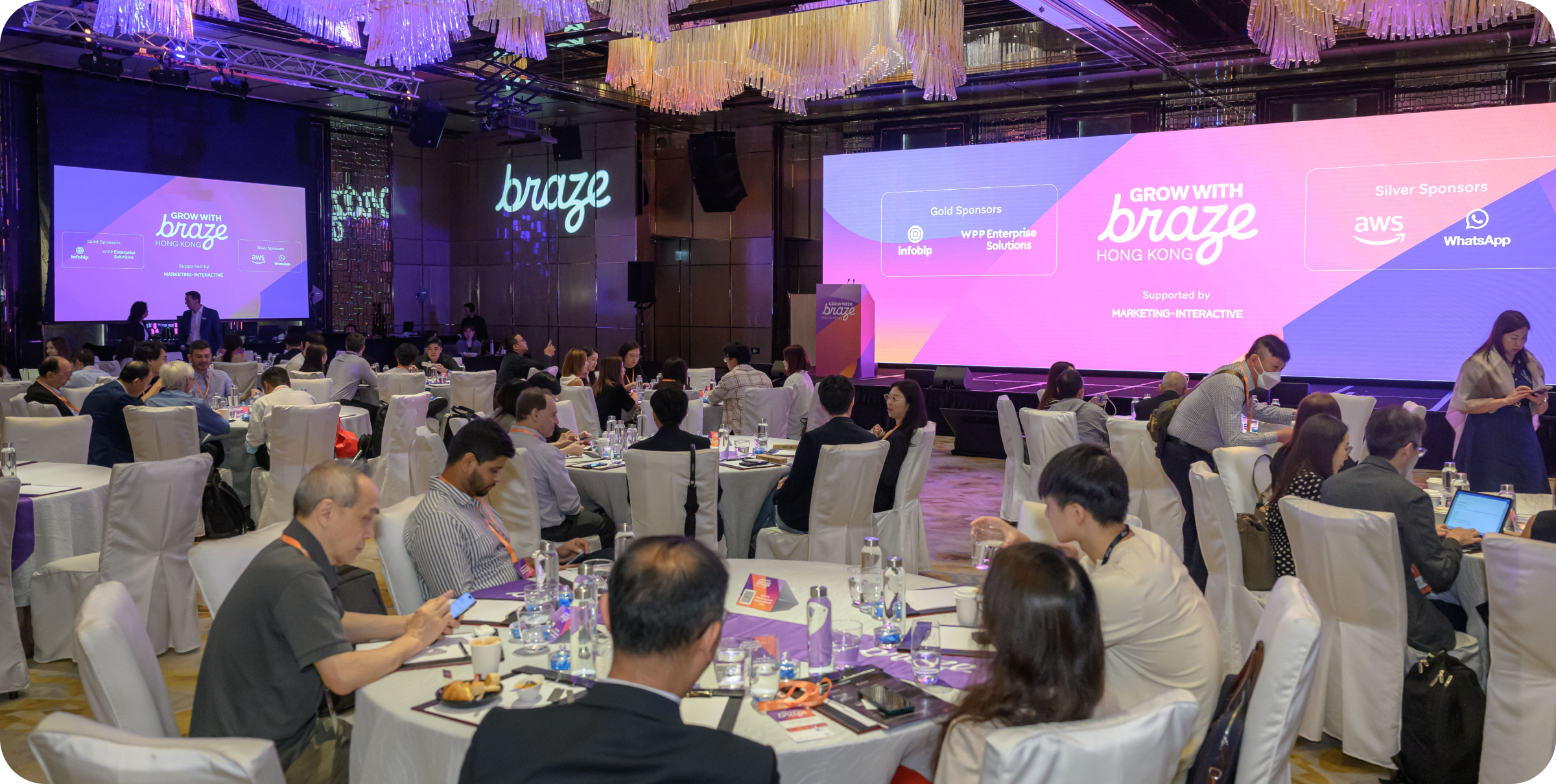 A room of marketers at an event