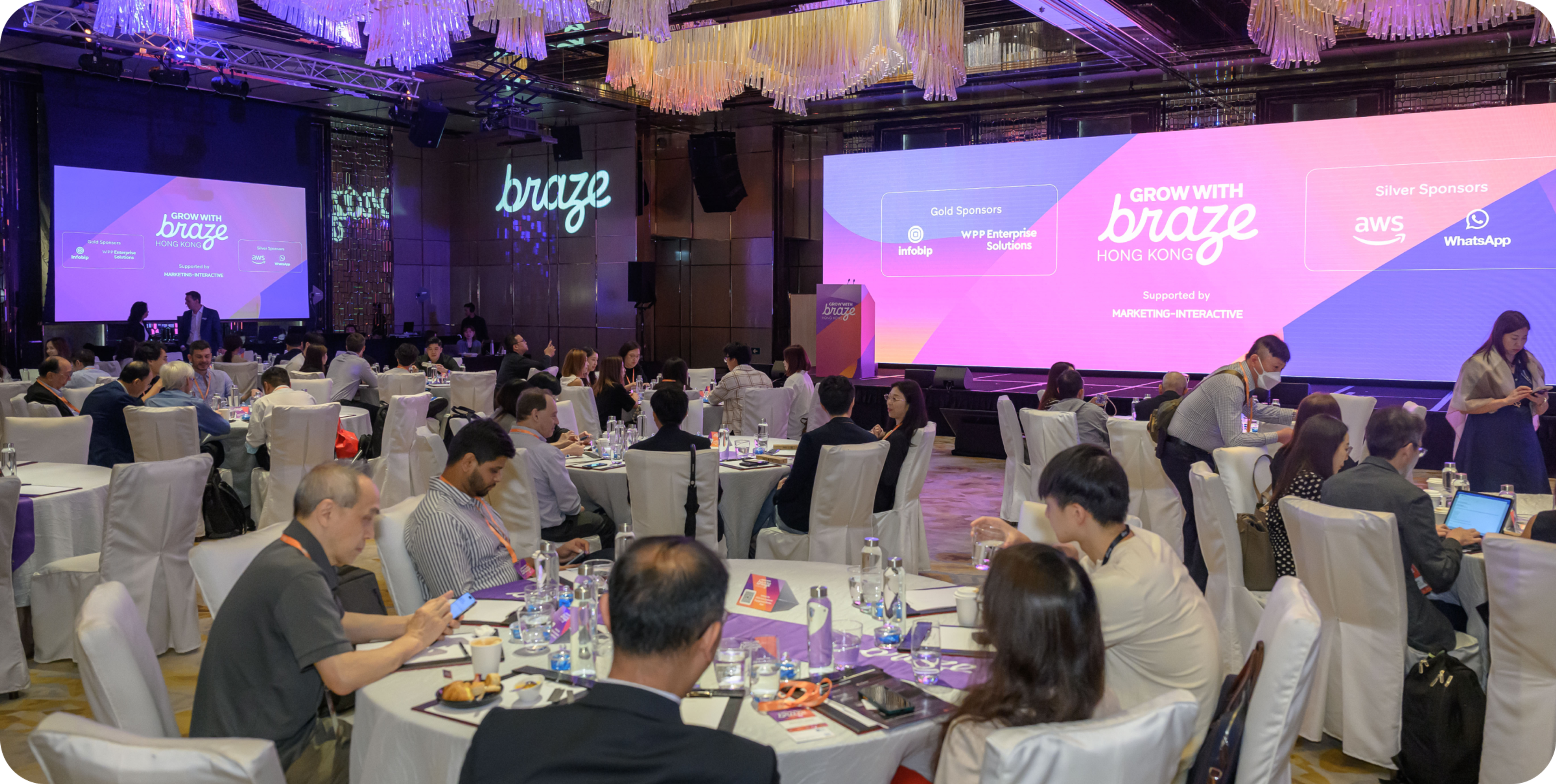 A room of marketers at an event