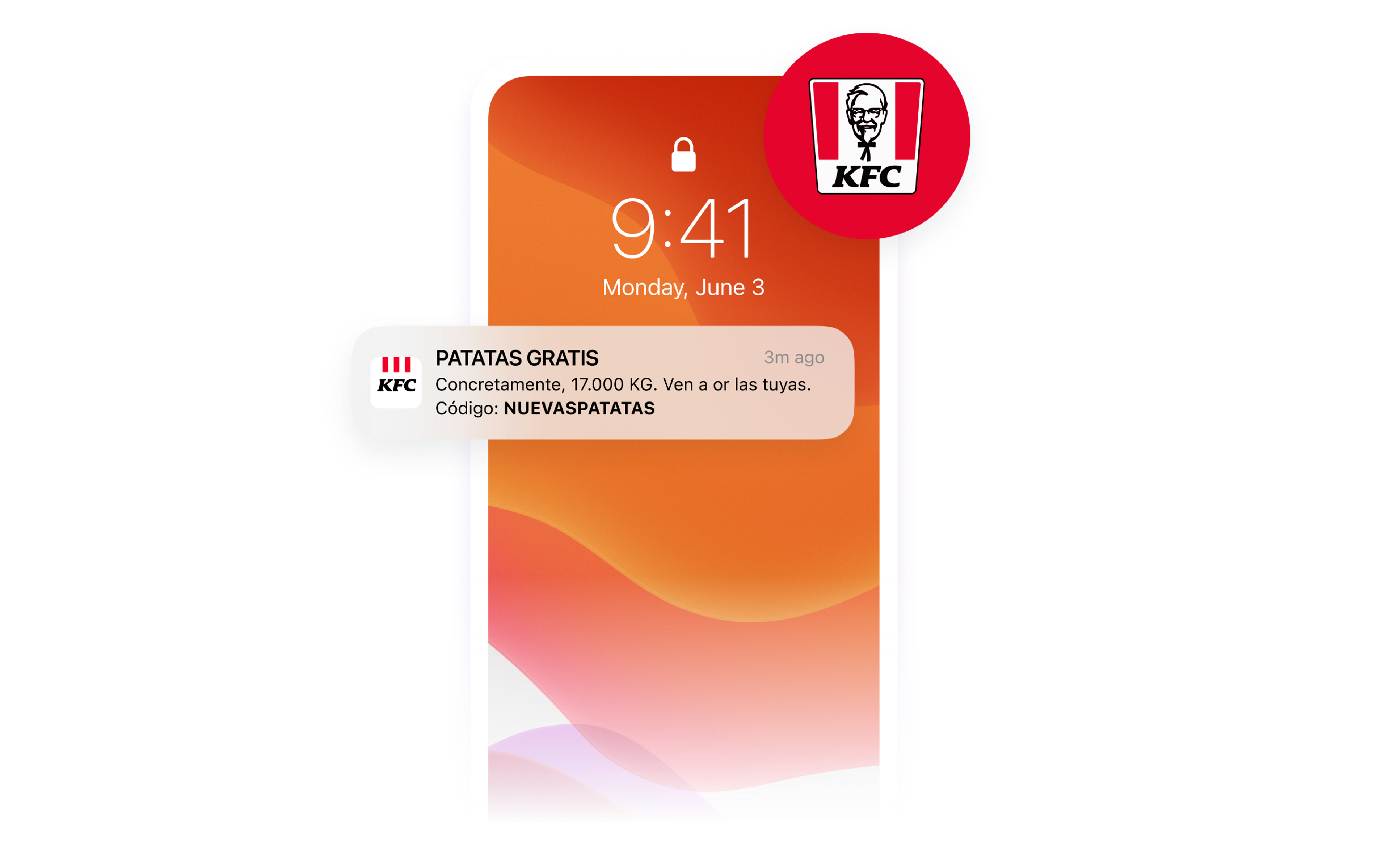a phone with a kfc logo on it