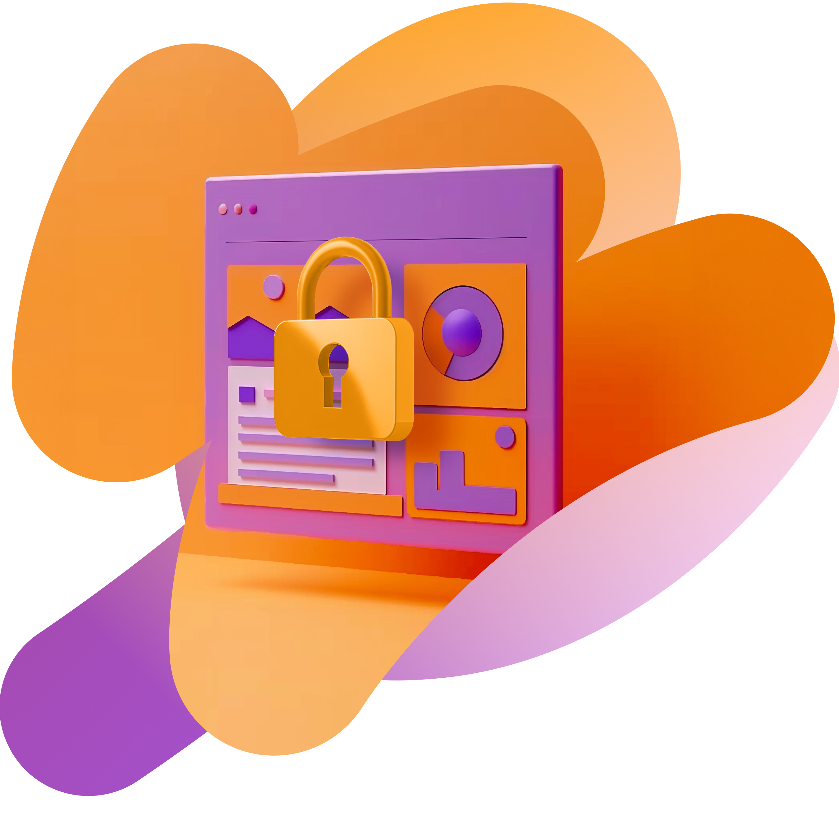 an illustration of a computer screen with a padlock on it