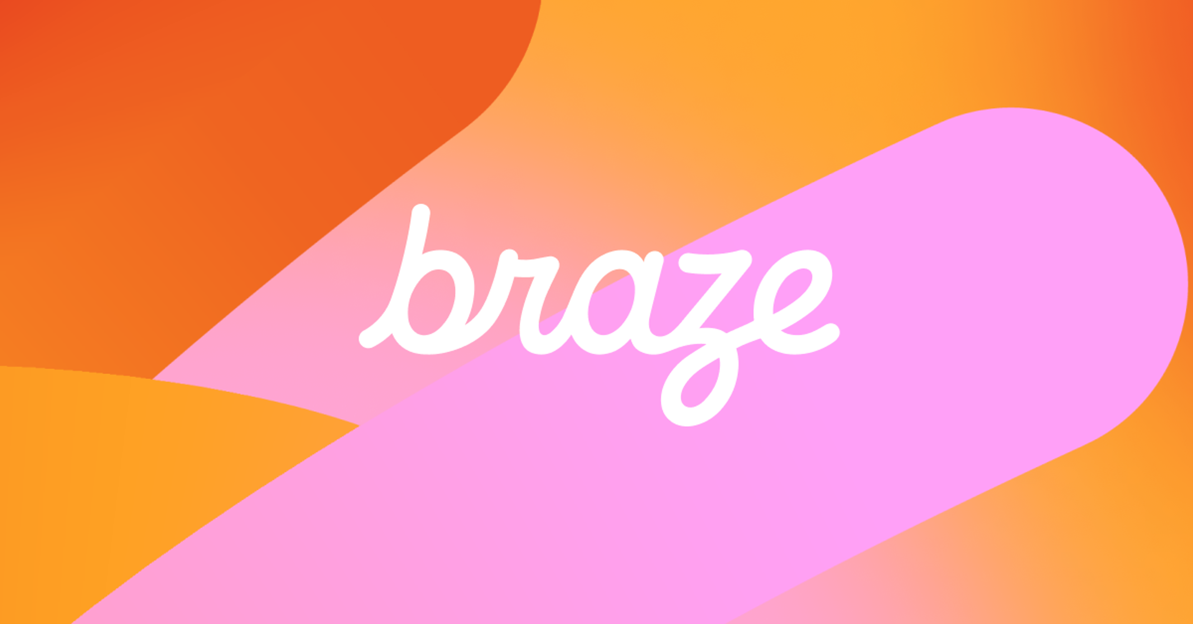 the word braze is on a pink and orange background