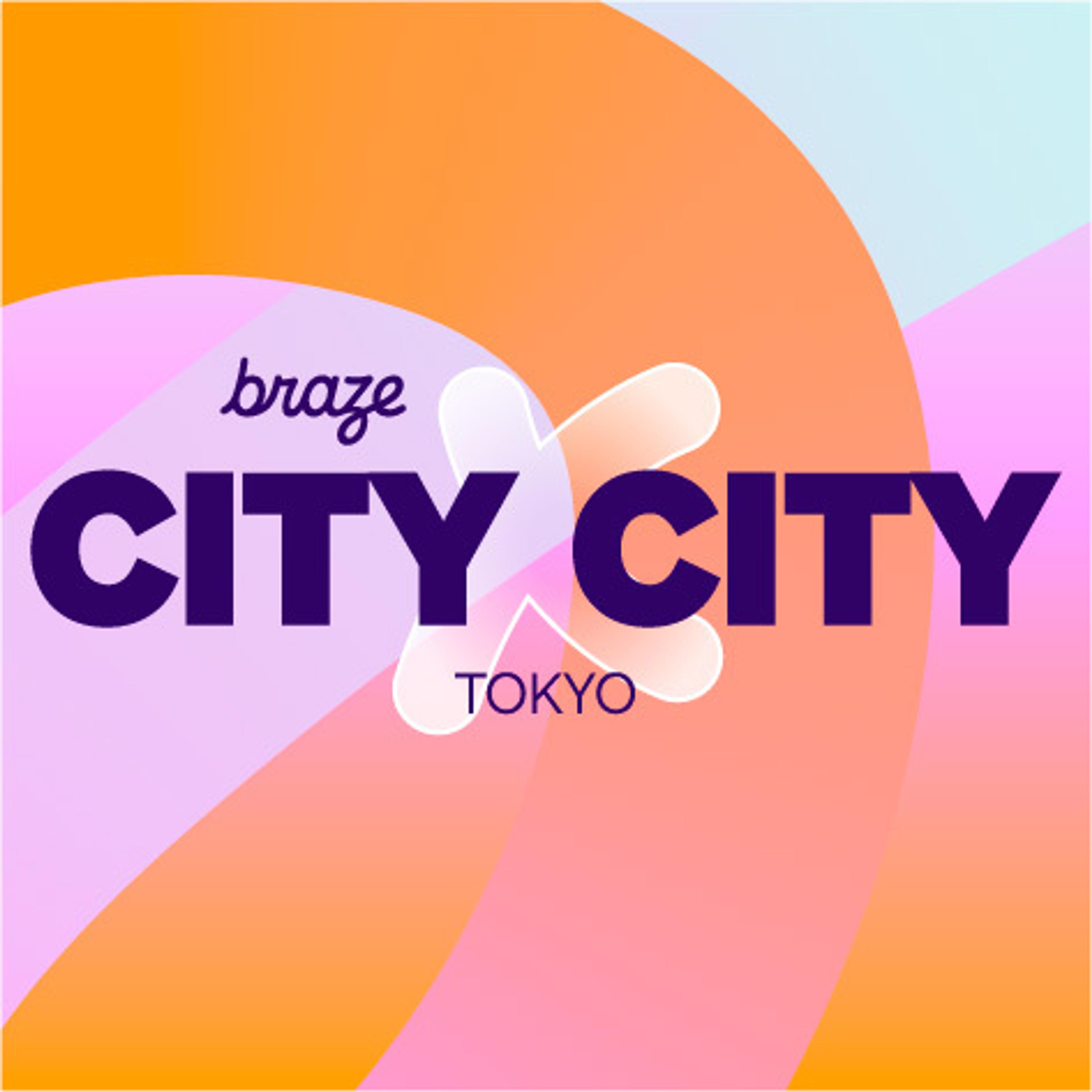 a logo for braze city city tokyo with a colorful background .