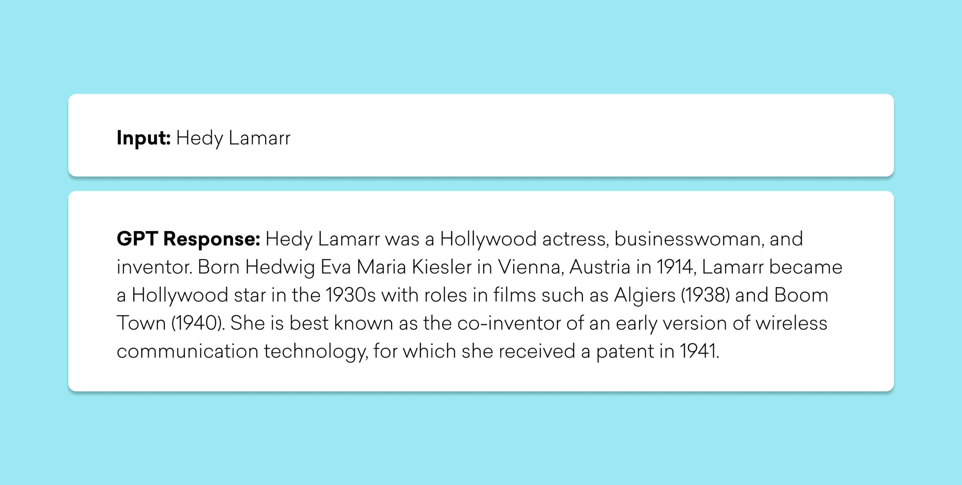 ヘディ・ラマーは、オーストリア出身のハリウッド女優、実業家、発明家です。彼女は1930年代に映画で活躍し、1941年には無線通信技術の初期バージョンの共同発明者として特許を取得しました。