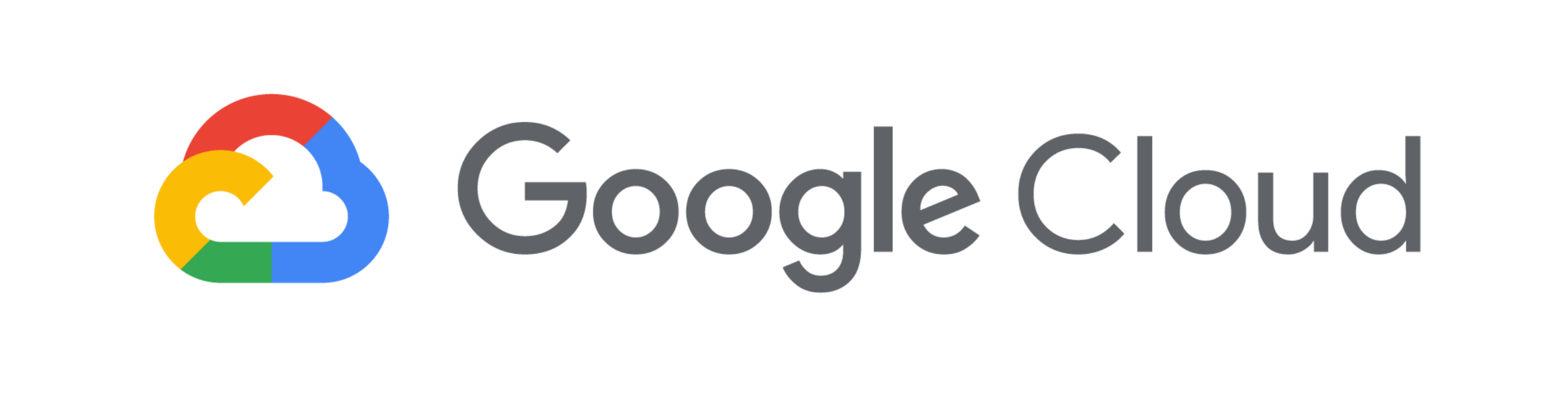 Google Cloud logo featuring a colorful cloud icon and the text "Google Cloud" in gray.