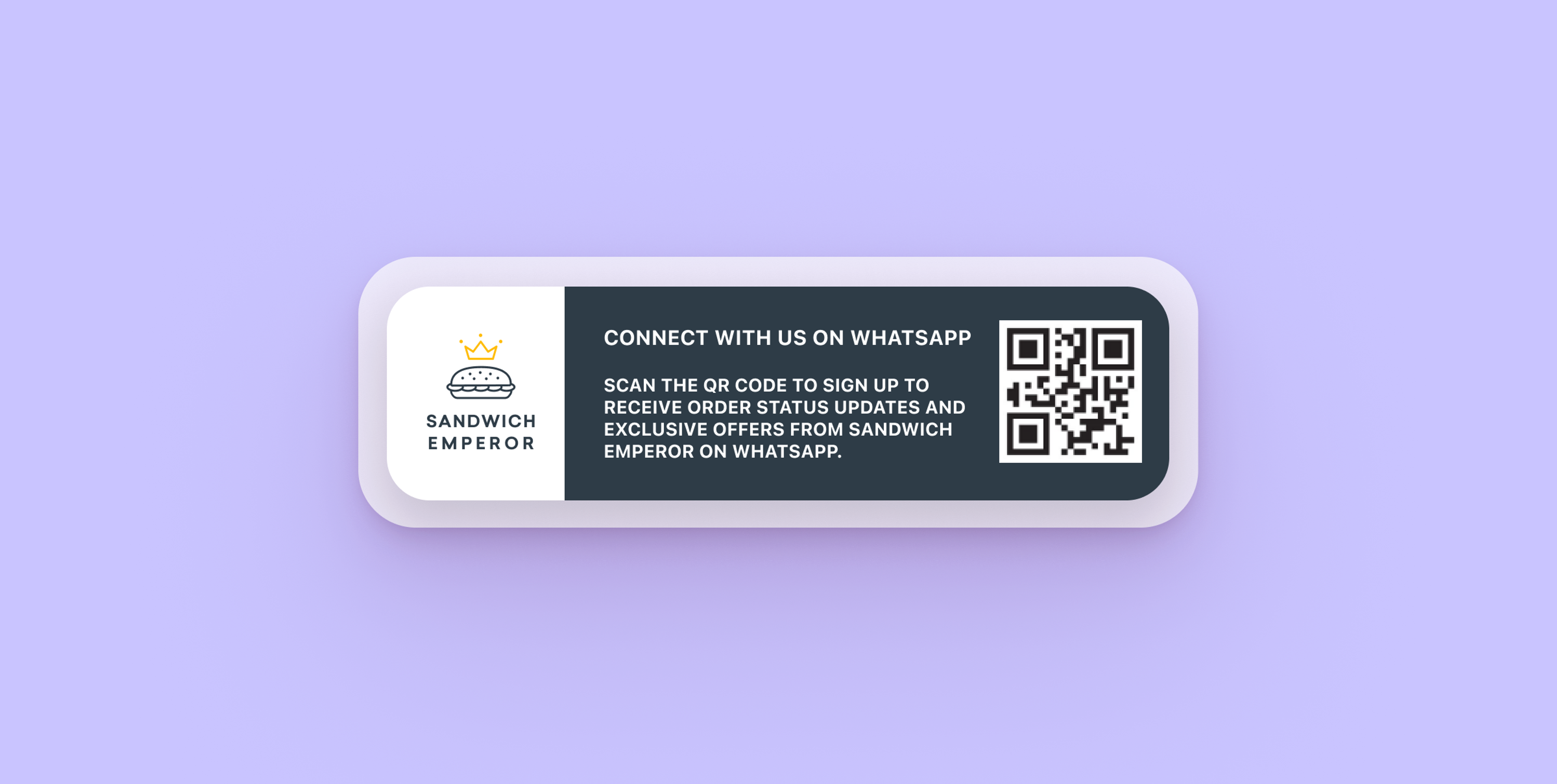 A QR code for a brand called Sandwich Emperor