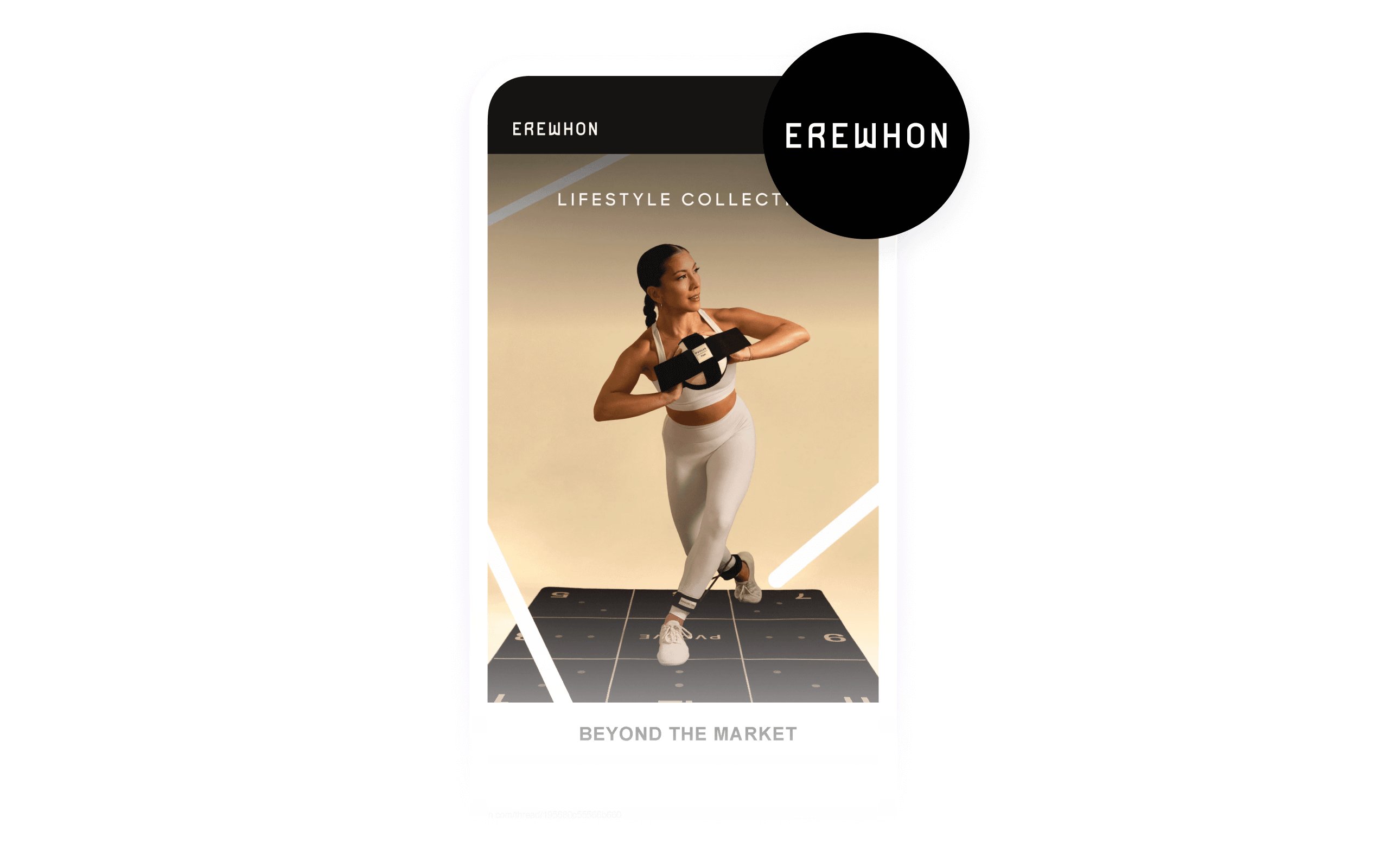 an advertisement for erewhon lifestyle collect shows a woman doing squats