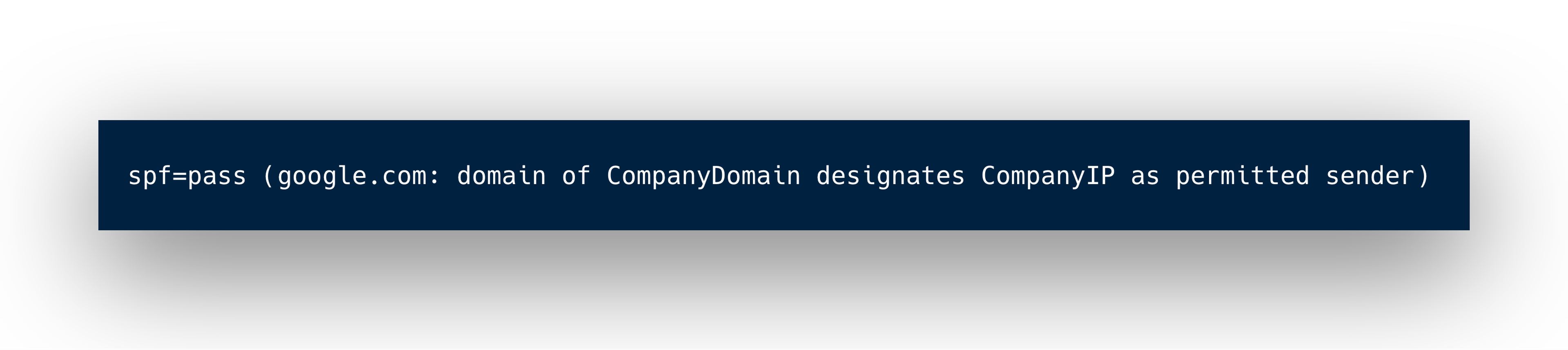 Text displaying an SPF record indicating that a specific domain designates a particular IP as a permitted sender.