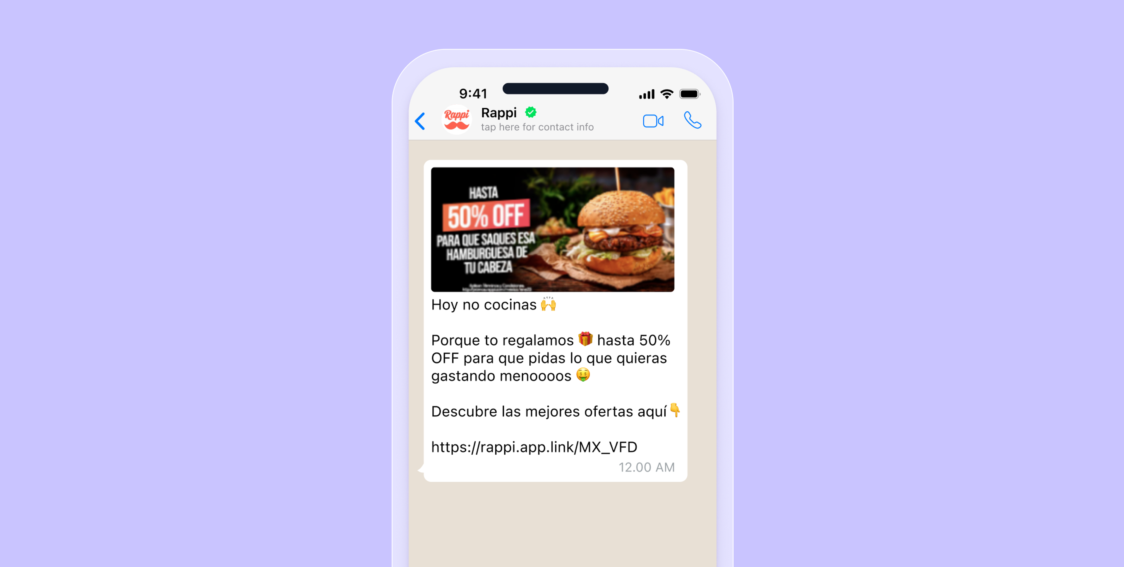 A WhatsApp conversation with the brand Rappi