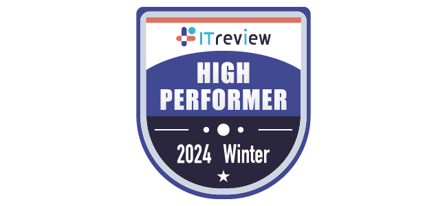 ITreviewの「2024年冬 高評価者」バッジ。